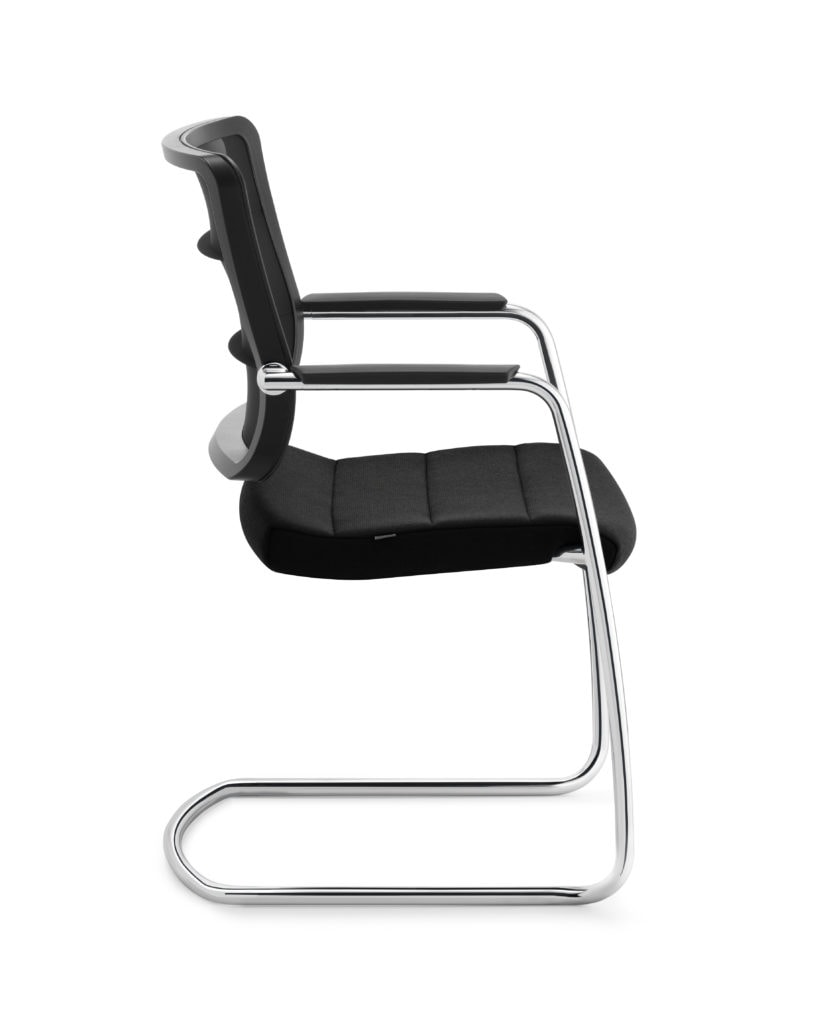 Airpad mødebordsstol - krom stel - sort fletryg.