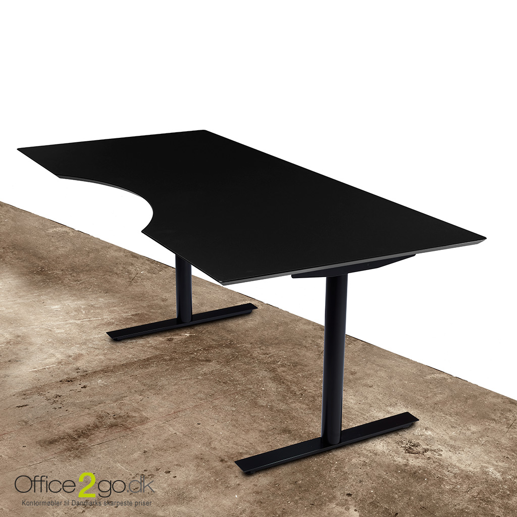 InLine hævesænkebord - med sort stel - 140*90 cm