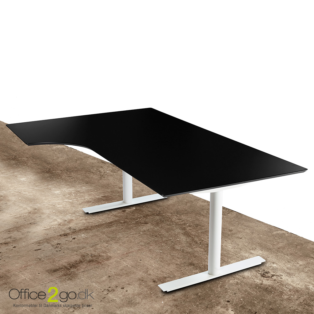 InLine hævesænkebord - med hvidt stel - 180*110/80*60 cm venstre