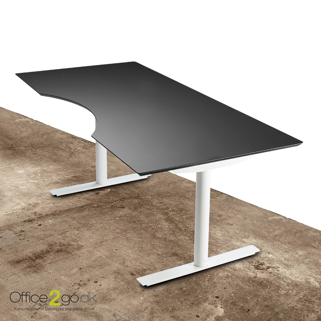 InLine hævesænkebord - med hvidt stel - 180*100 cm