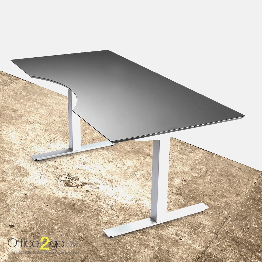 Smart hævesænkebord med Gråt stel - 140*80 cm