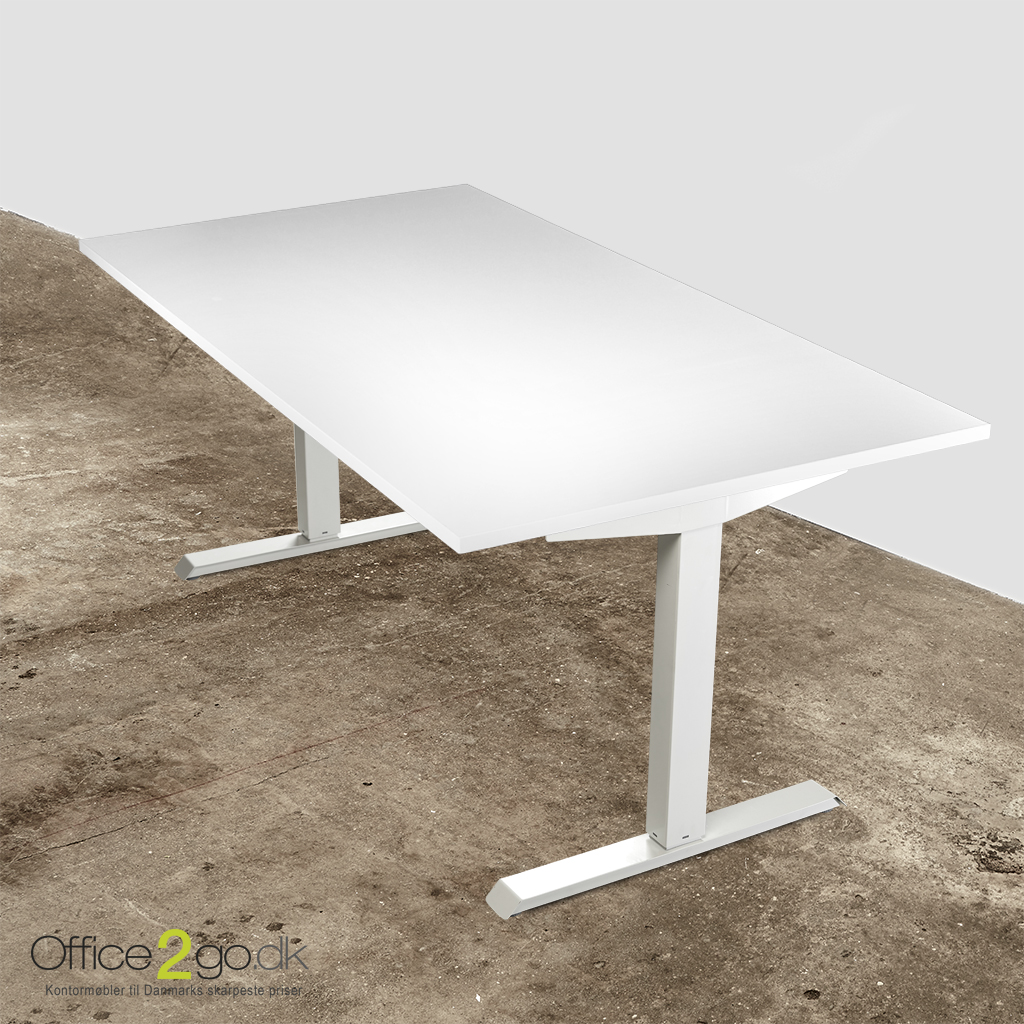 Basic hævesænkebord – med hvidt stel
