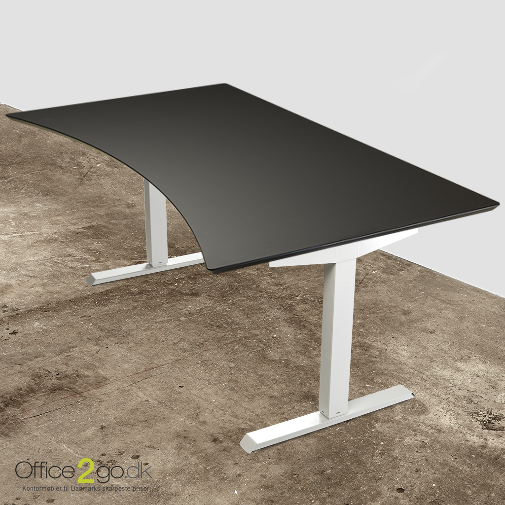 Basic hævesænkebord med hvidt stel - 200*90 cm