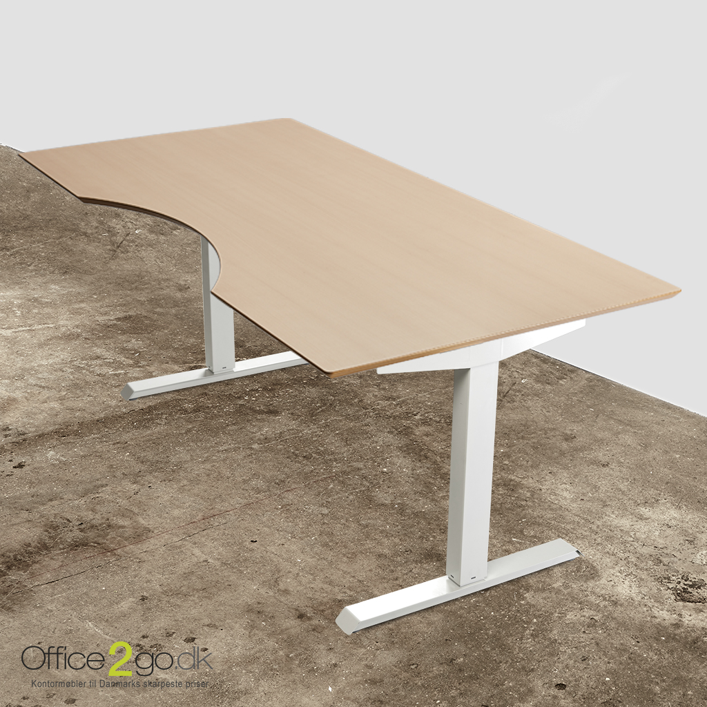 Basic hævesænkebord med hvidt stel - 200*100 cm