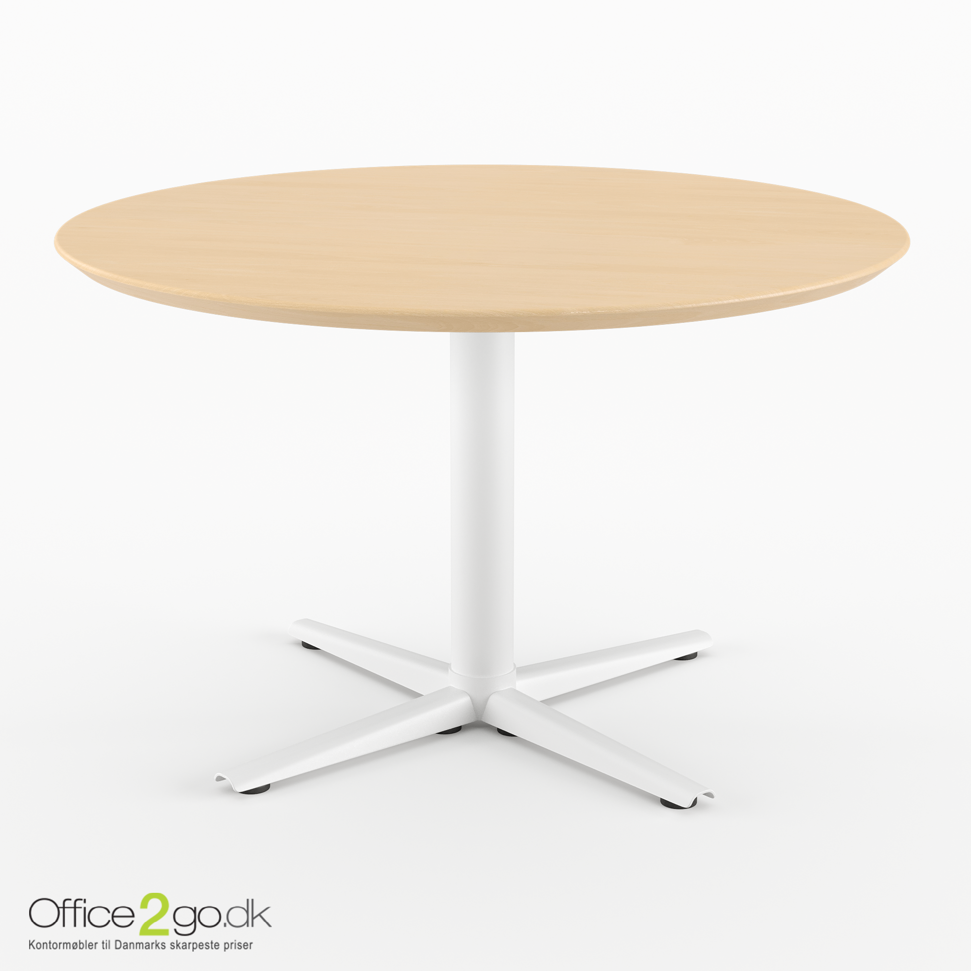 Switch mødebord - 4 personer - Ø 90 cm. - Hvide ben/fødder