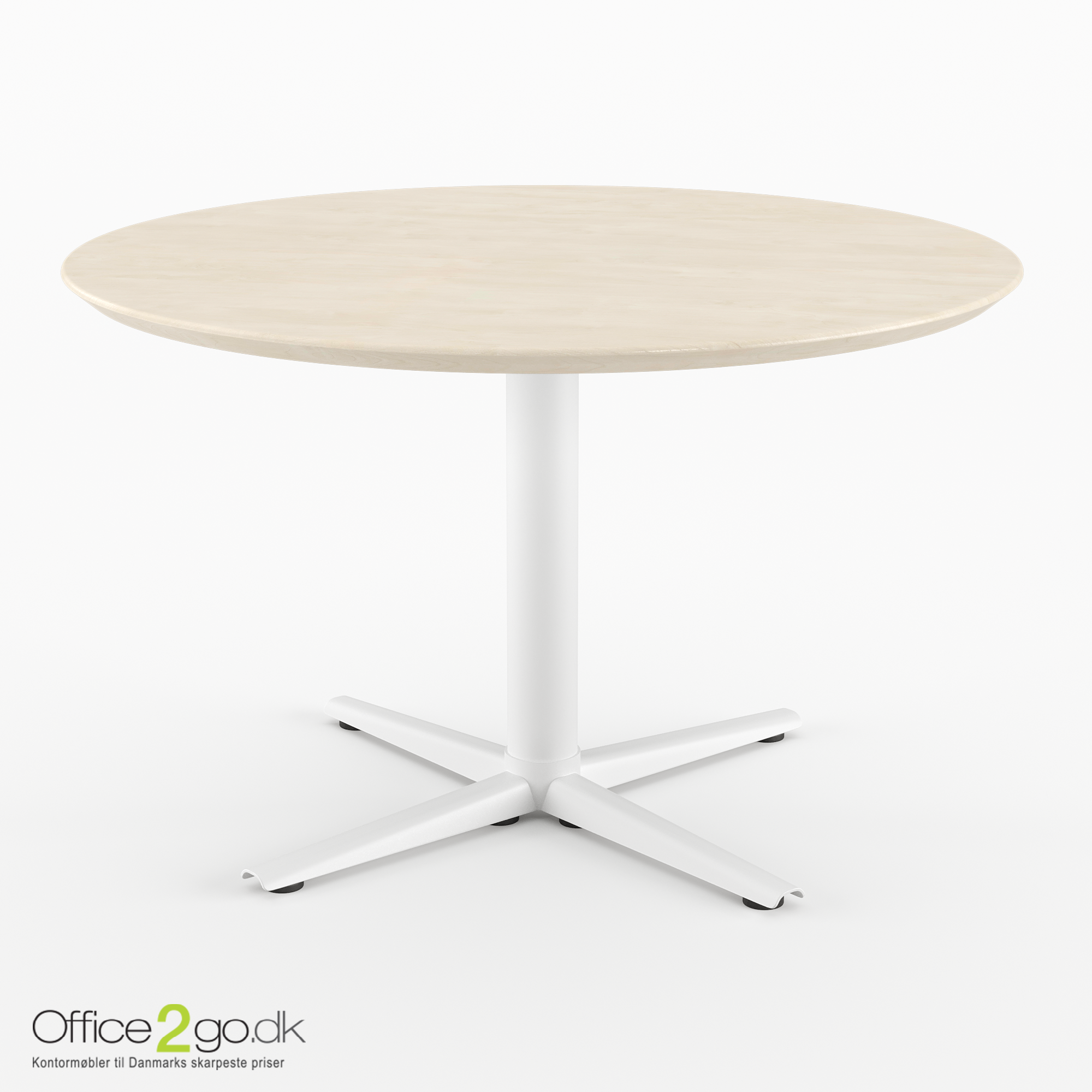 Switch mødebord - 4 personer - Ø 90 cm. - Hvide ben/fødder