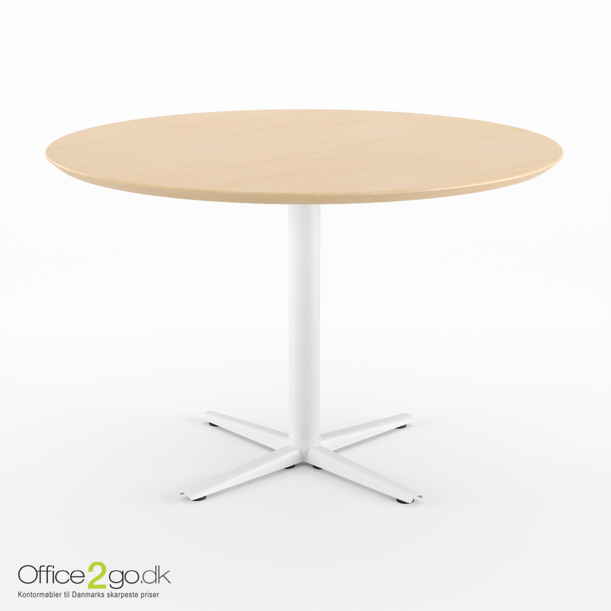 Switch mødebord - 5 personer - Ø 110 cm. - Hvide ben/fødder
