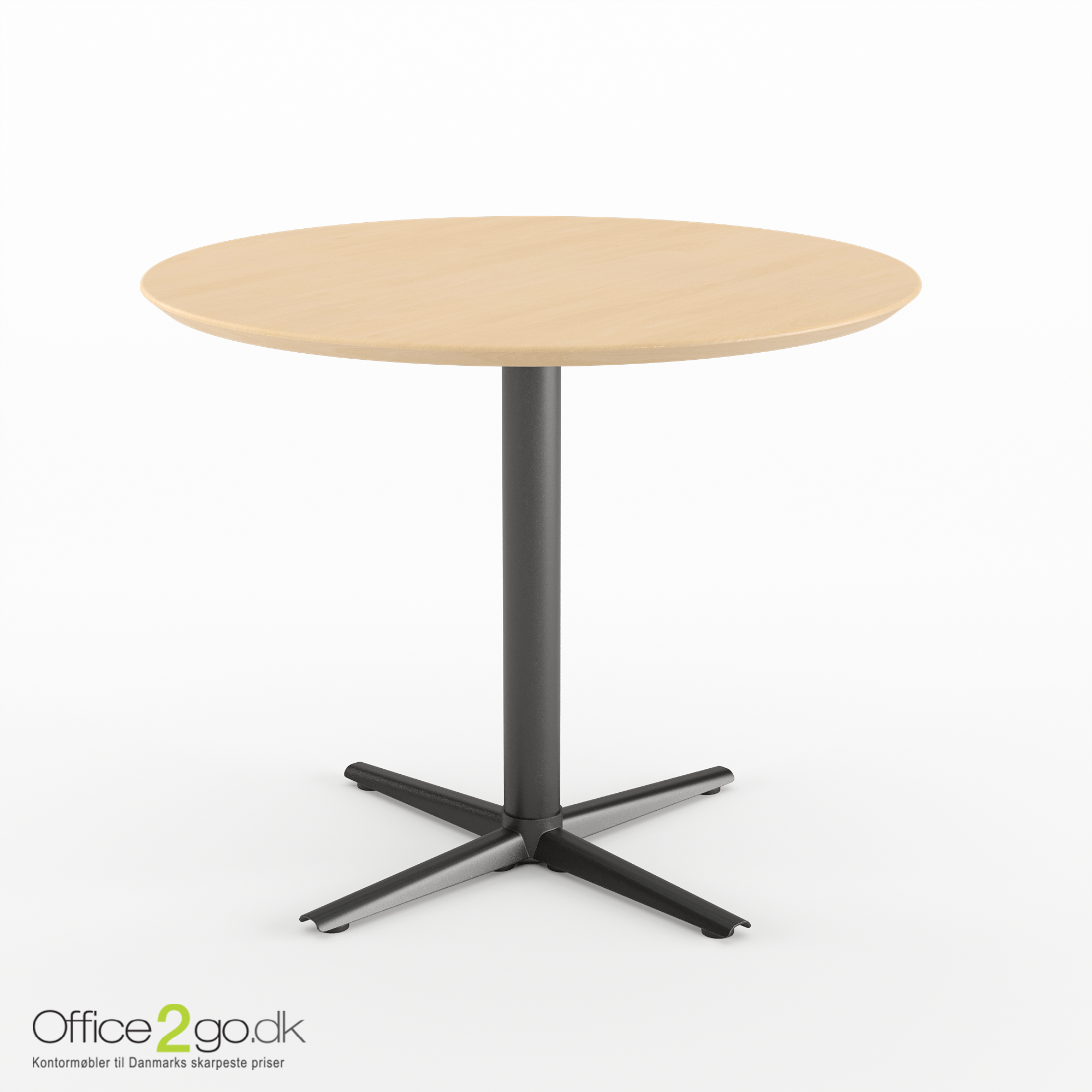 Switch mødebord - 4 personer - Ø 90 cm. - Sorte ben/fødder