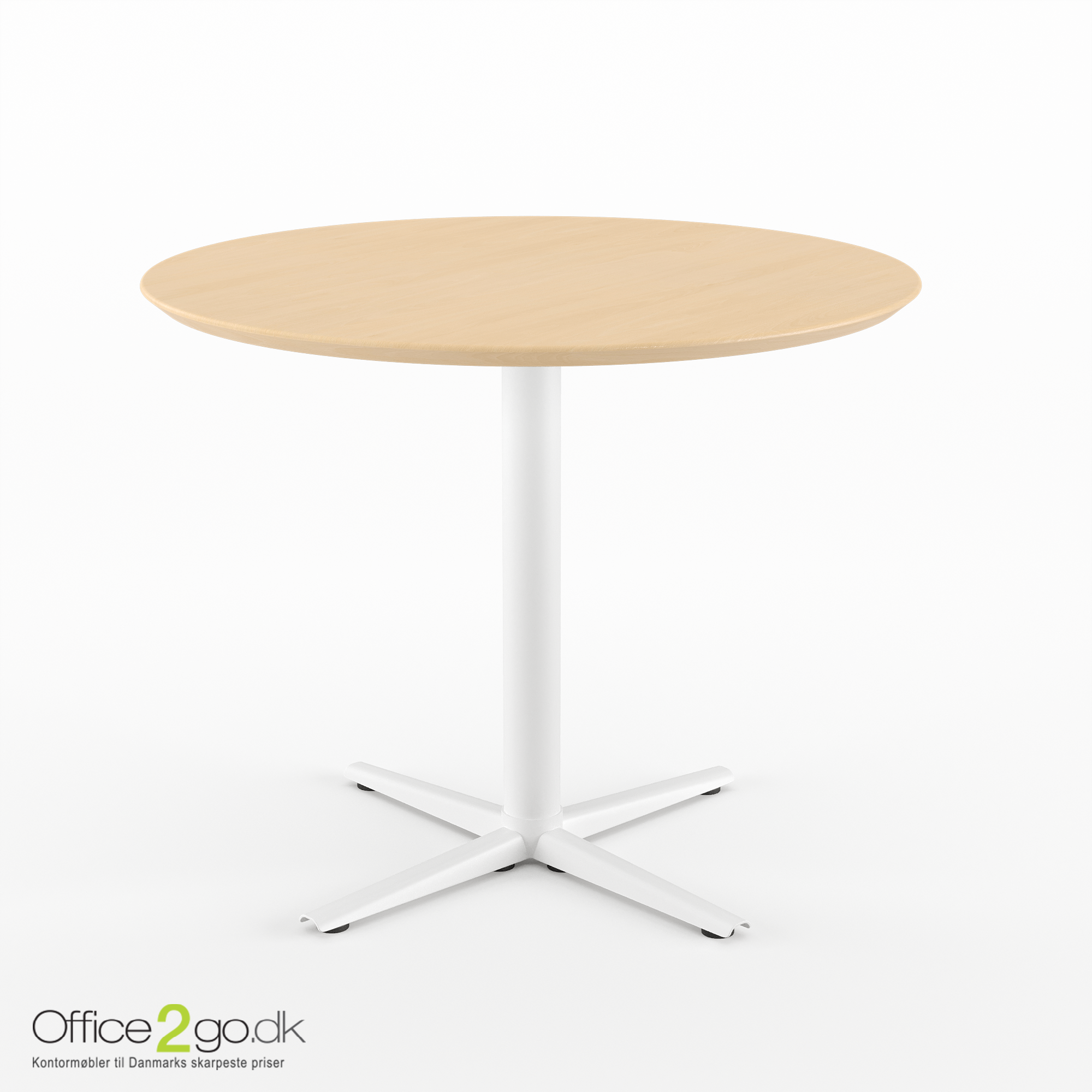 Switch mødebord - 4 personer - Ø 90 cm. - Hvide ben/fødder