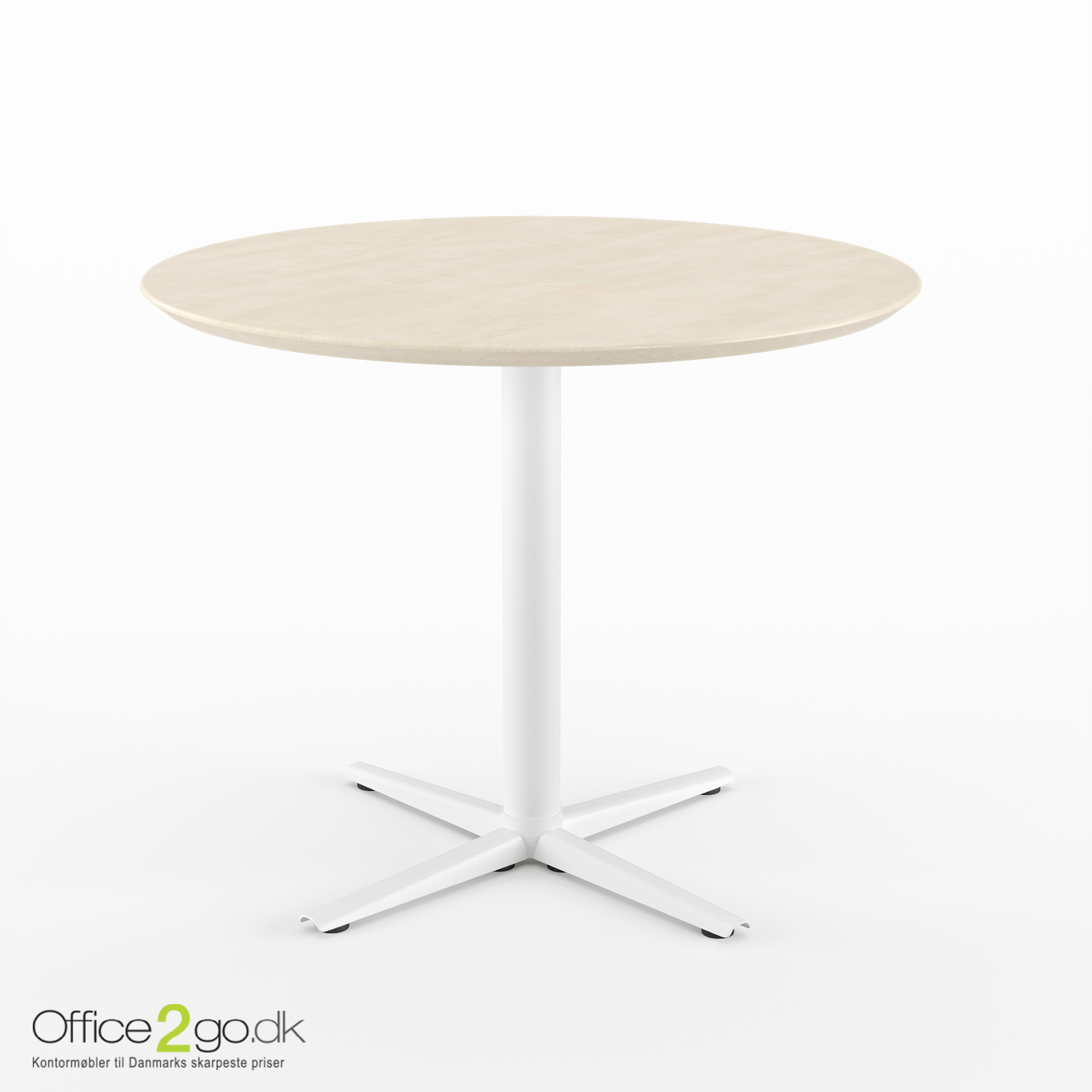 Switch mødebord - 4 personer - Ø 90 cm. - Hvide ben/fødder