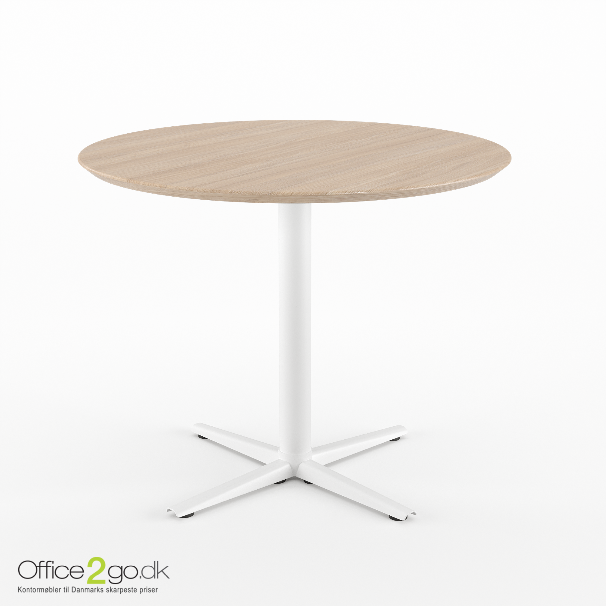 Switch mødebord - 4 personer - Ø 90 cm. - Hvide ben/fødder