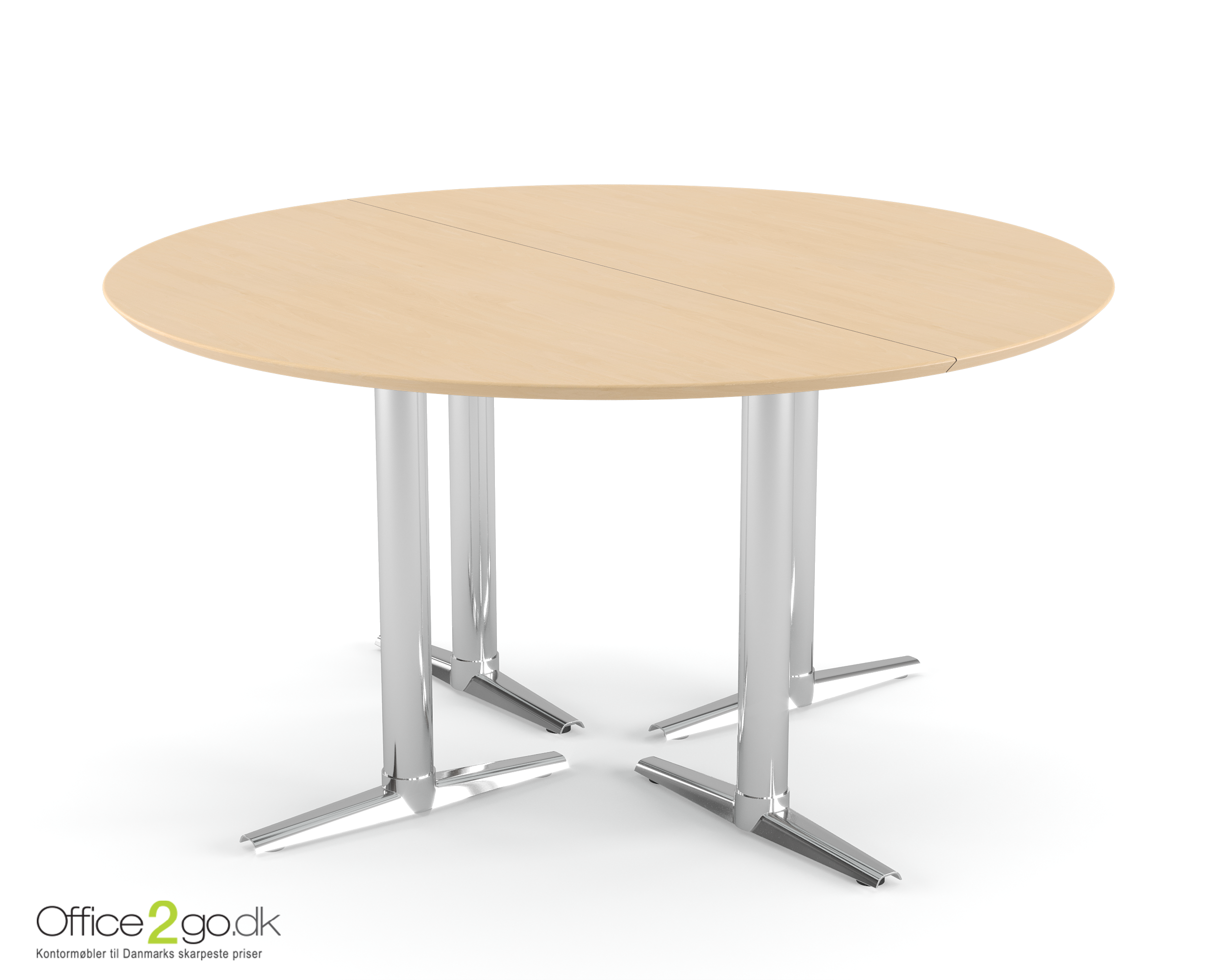 Switch mødebord - 6 personer - Ø 140 cm - Krom ben/fødder