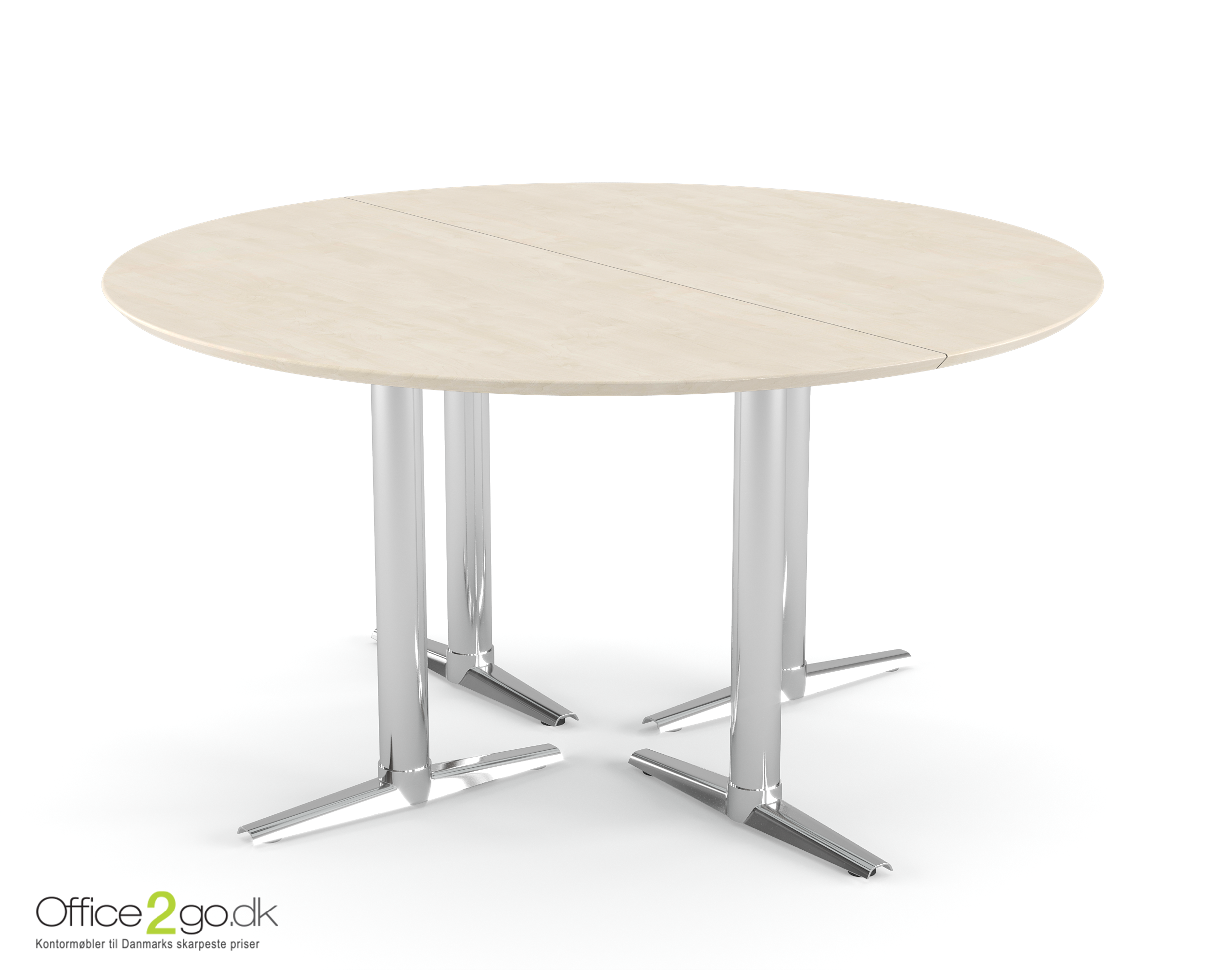 Switch mødebord - 6 personer - Ø 140 cm - Krom ben/fødder