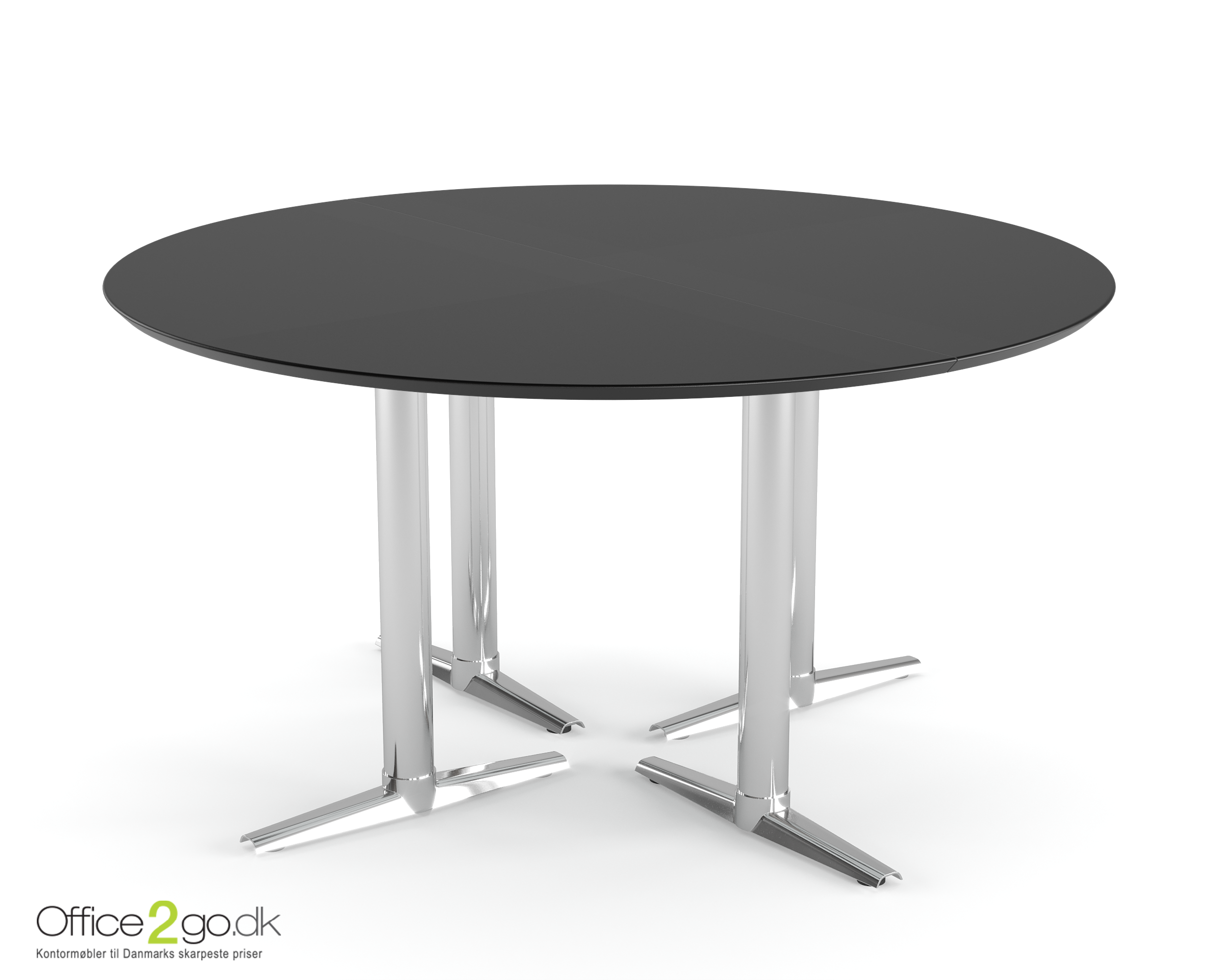Switch mødebord - 6 personer - Ø 140 cm - Krom ben/fødder