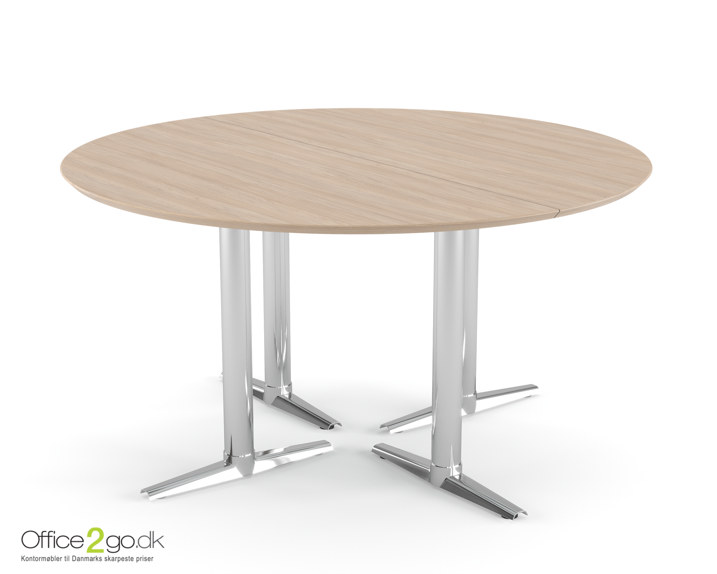 Switch mødebord - 6 personer - Ø 140 cm - Krom ben/fødder