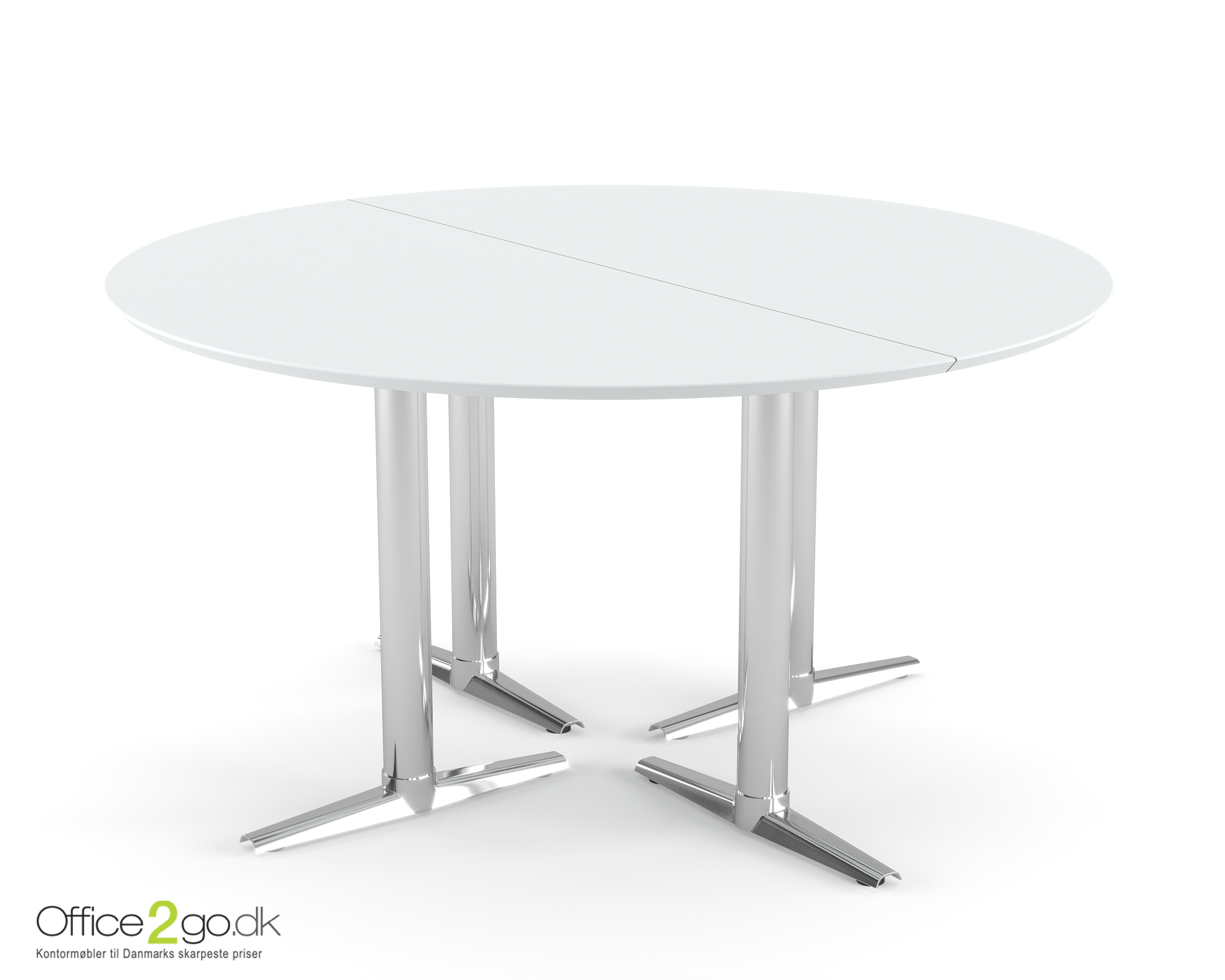 Switch mødebord - 6 personer - Ø 140 cm - Krom ben/fødder