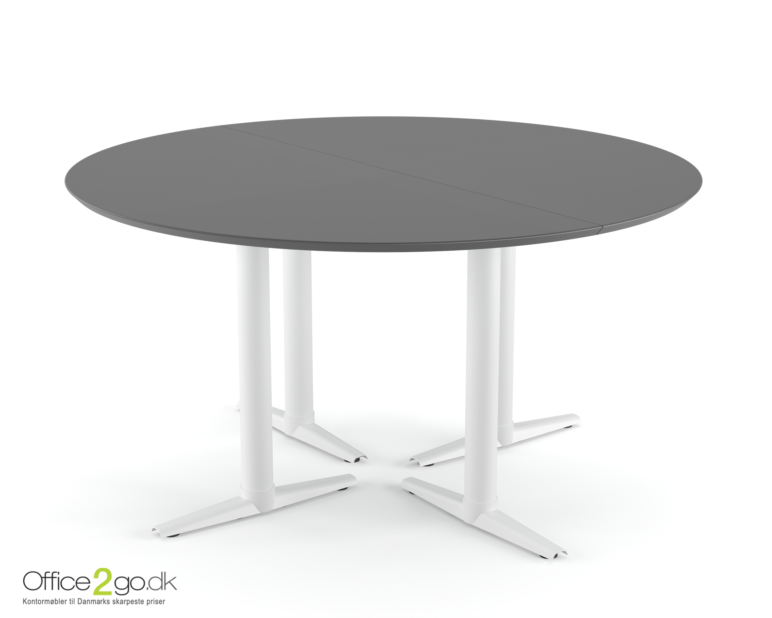 Switch mødebord - 6 personer - Ø 140 cm - Hvide ben/fødder