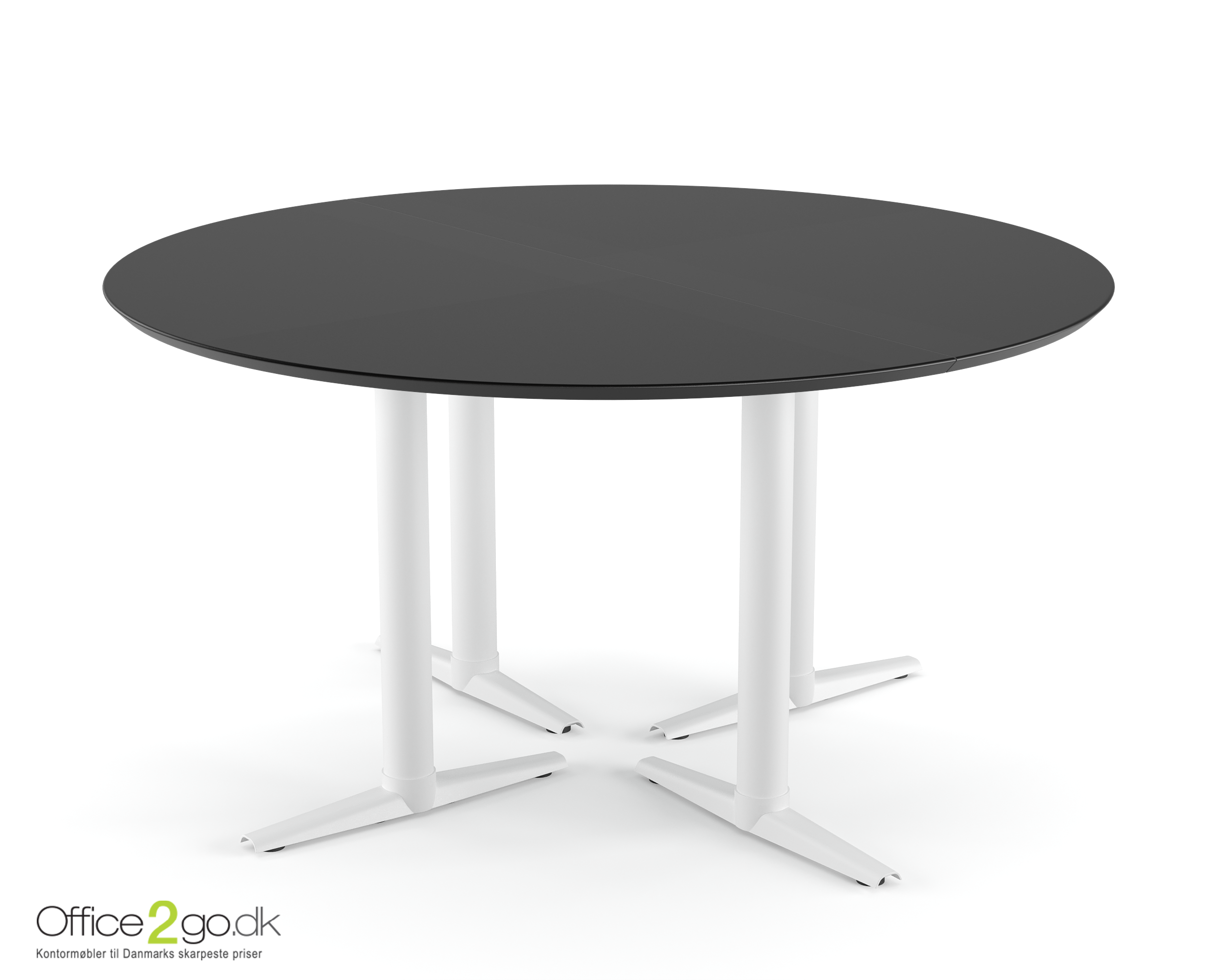 Switch mødebord - 6 personer - Ø 140 cm - Hvide ben/fødder