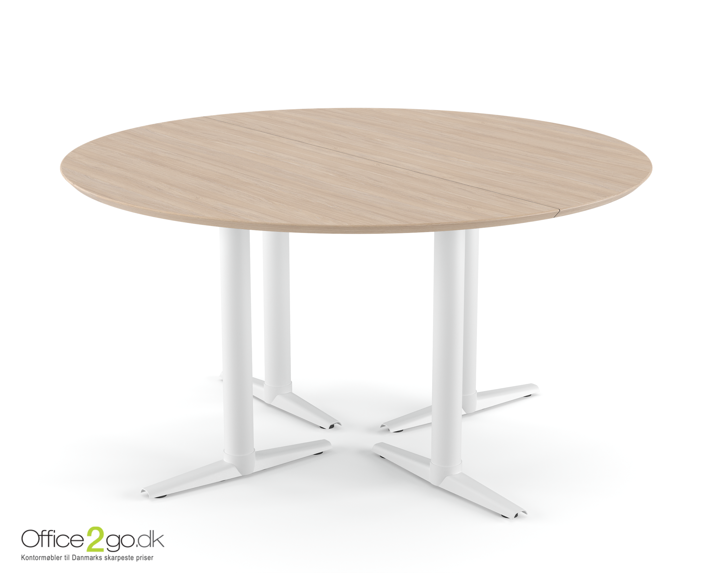 Switch mødebord - 6 personer - Ø 140 cm - Hvide ben/fødder