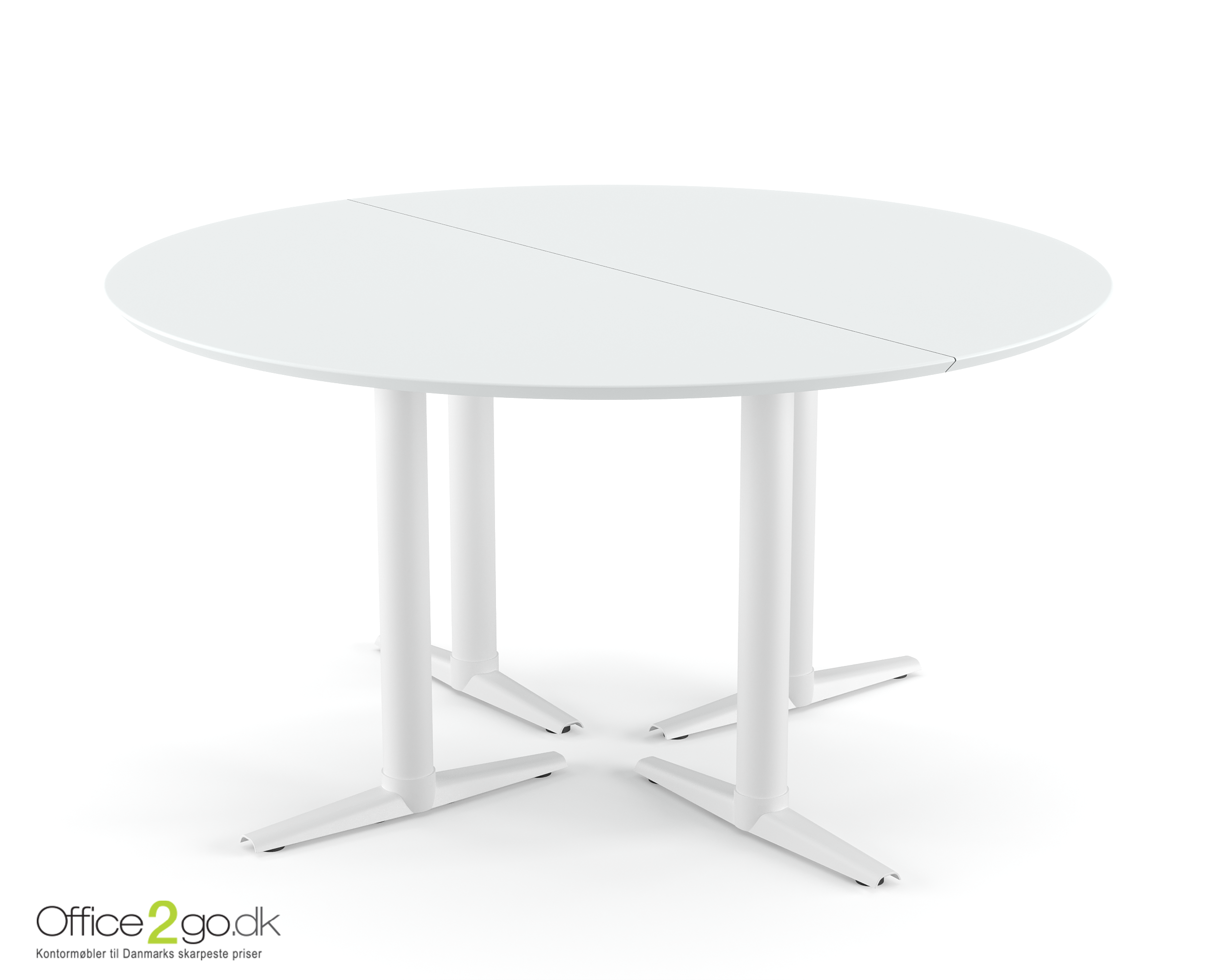 Switch mødebord - 6 personer - Ø 140 cm - Hvide ben/fødder