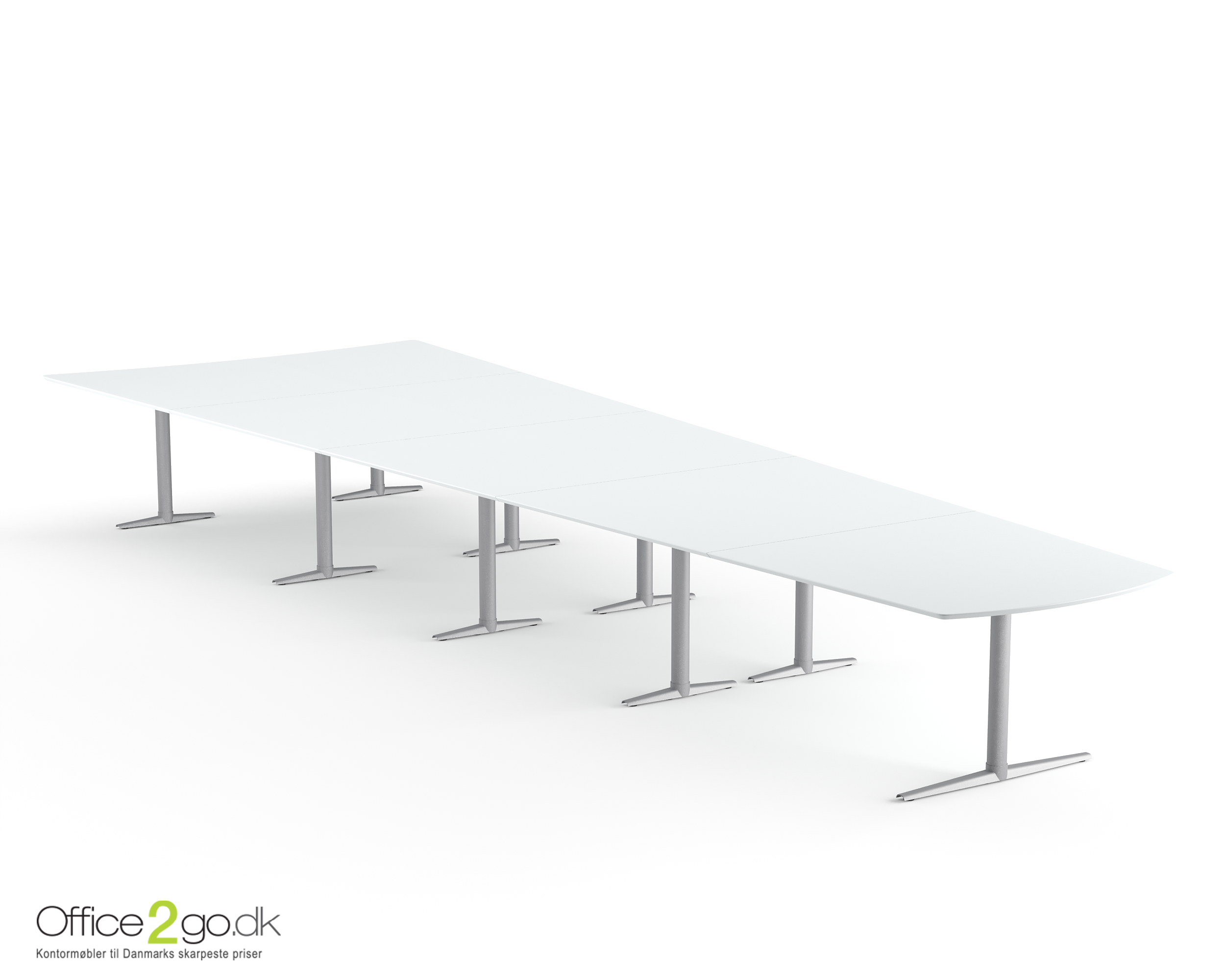 Switch Media mødebord - 20 personer - 625 cm. - Alu ben/fødder