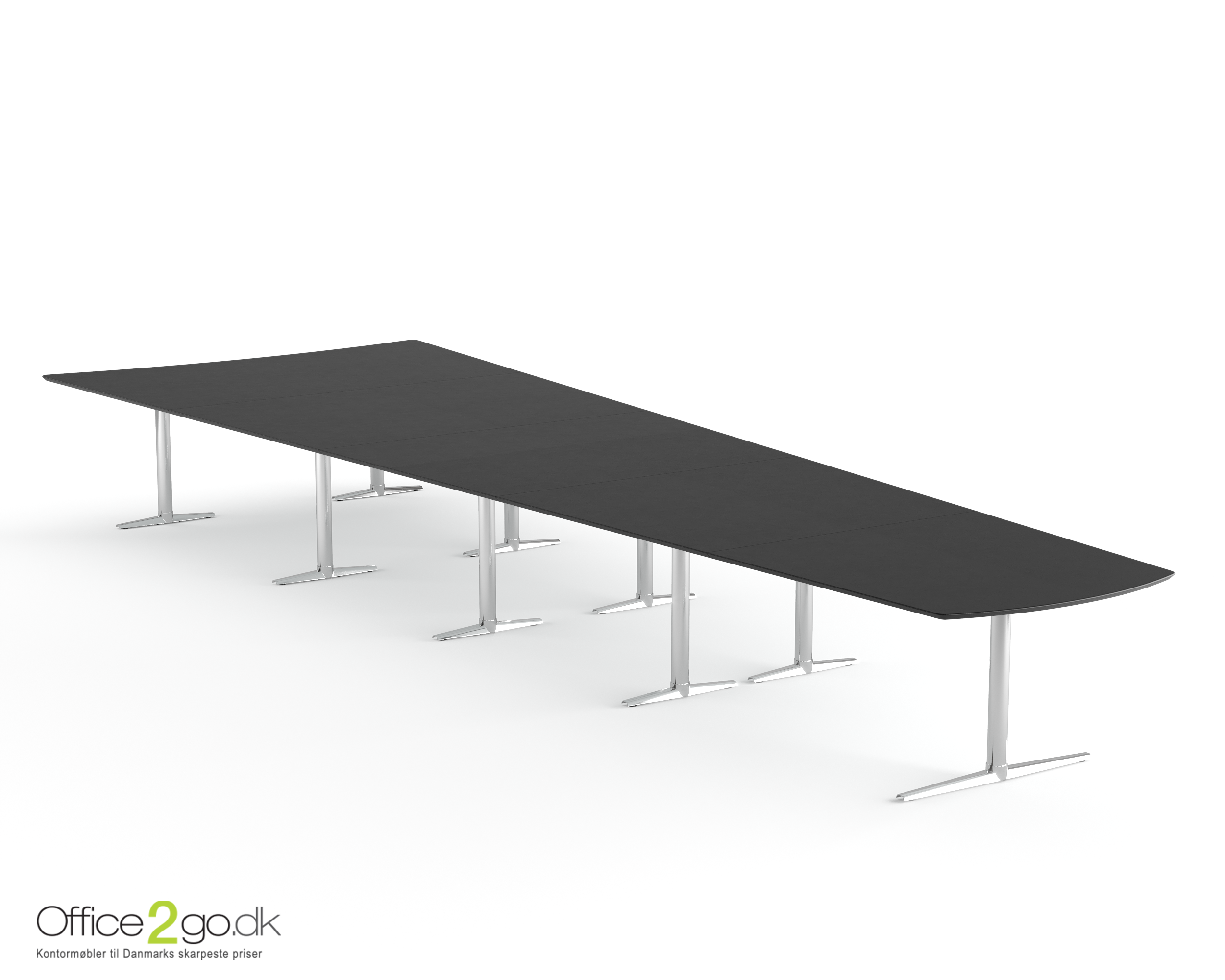 Switch Media mødebord - 20 personer - 625 cm. - Krom ben/fødder