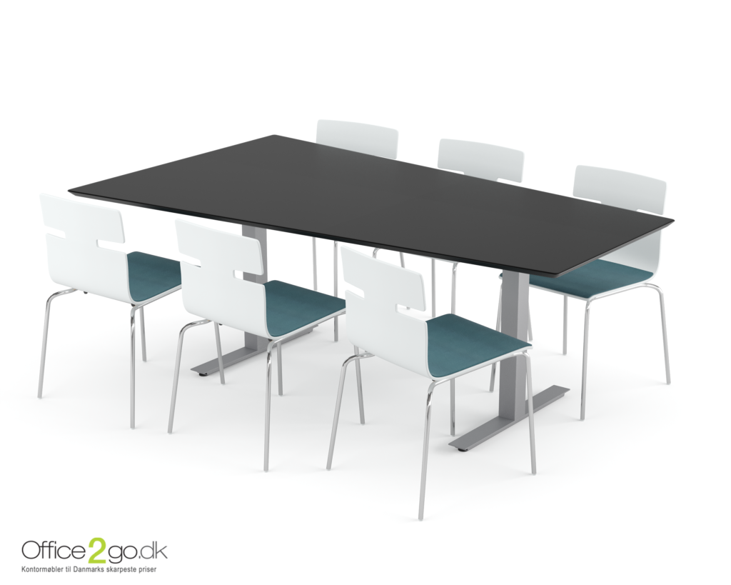 Square Media mødebord - 6 personer - 200 cm.