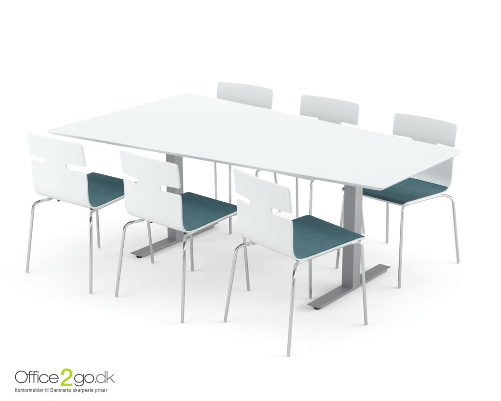 Square Media mødebord - 6 personer - 200 cm.