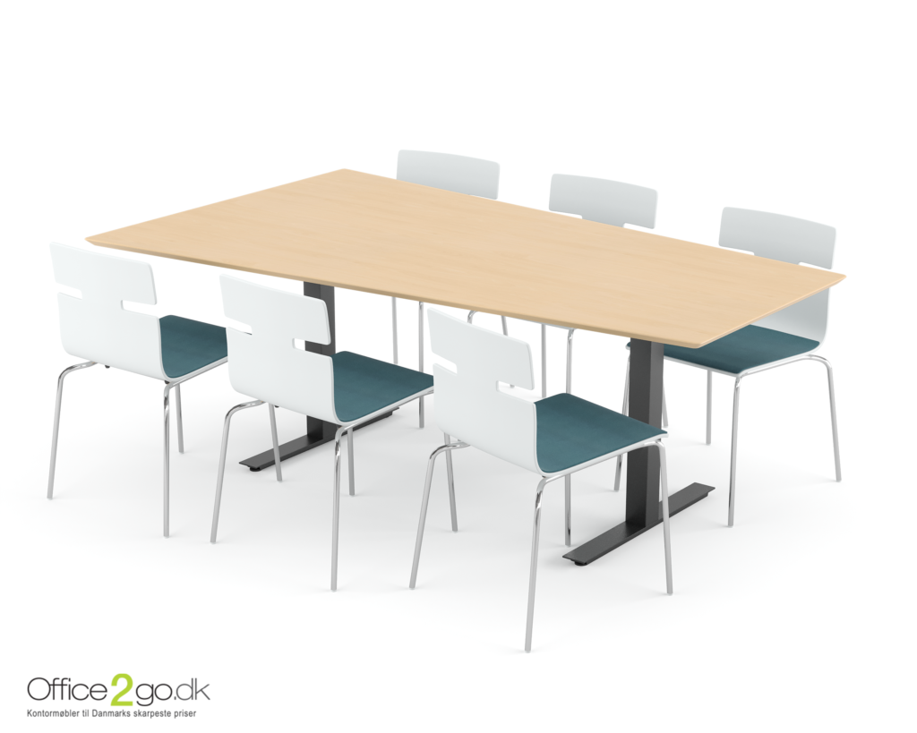 Square Media mødebord - 6 personer - 200 cm.