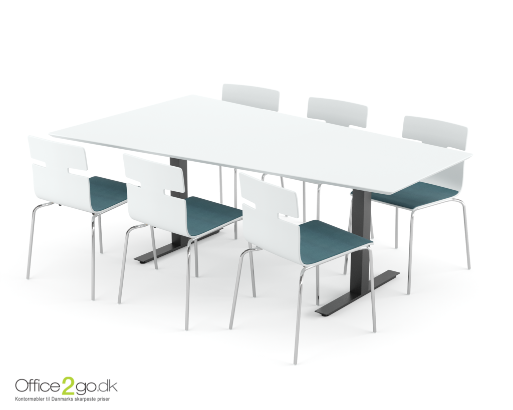 Square Media mødebord - 6 personer - 200 cm.