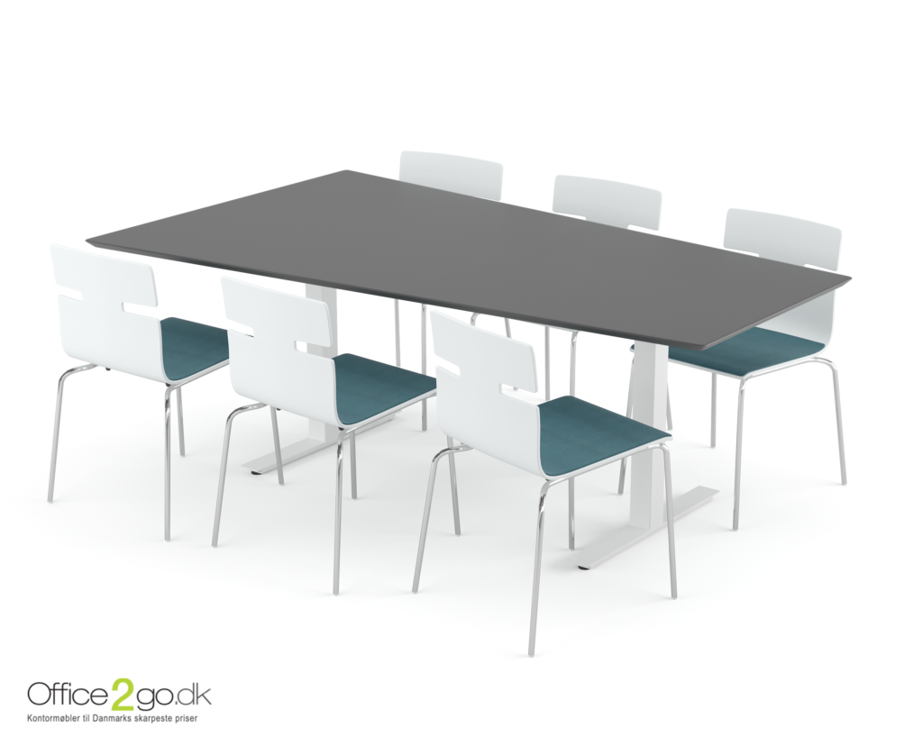 Square Media mødebord - 6 personer - 200 cm.