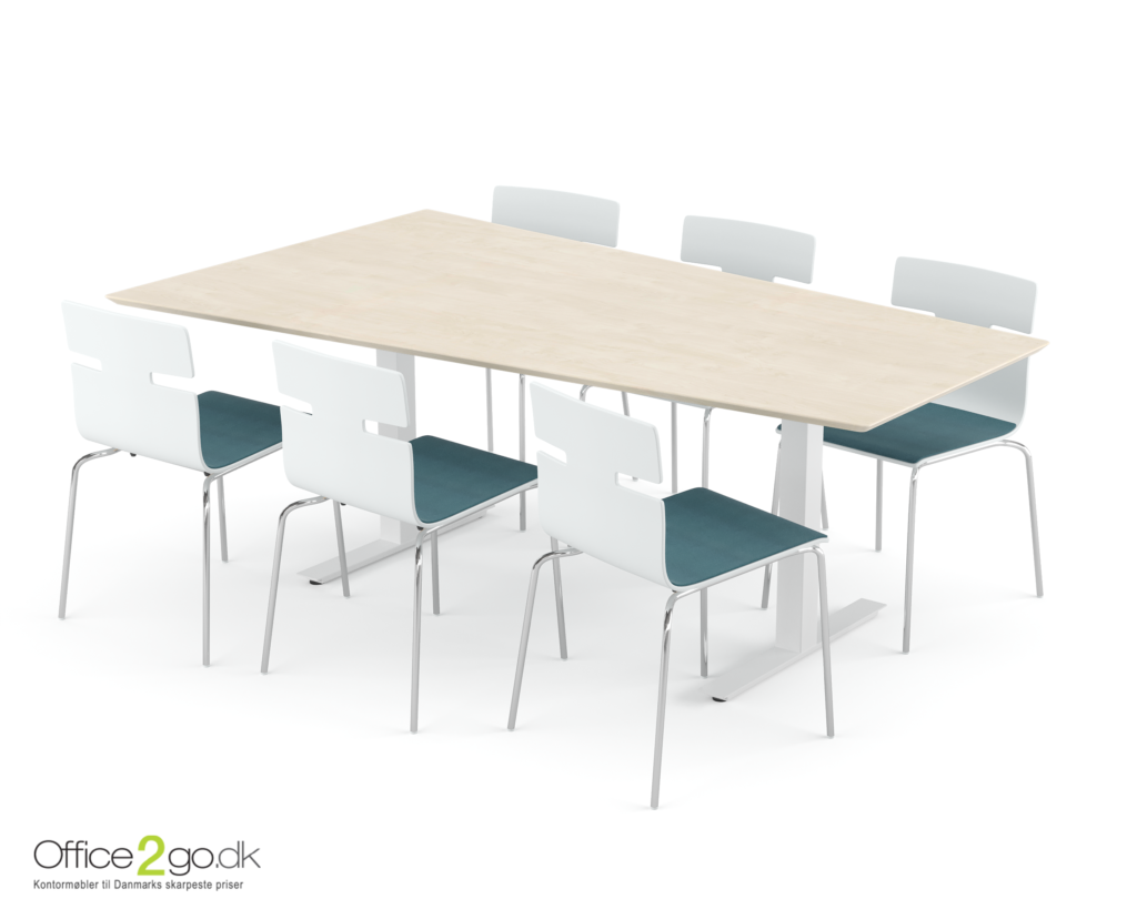 Square Media mødebord - 6 personer - 200 cm.