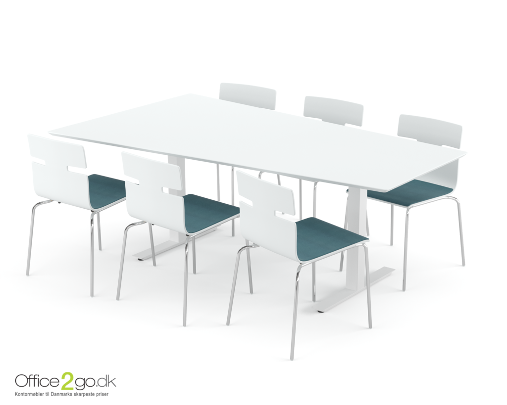 Square Media mødebord - 6 personer - 200 cm.