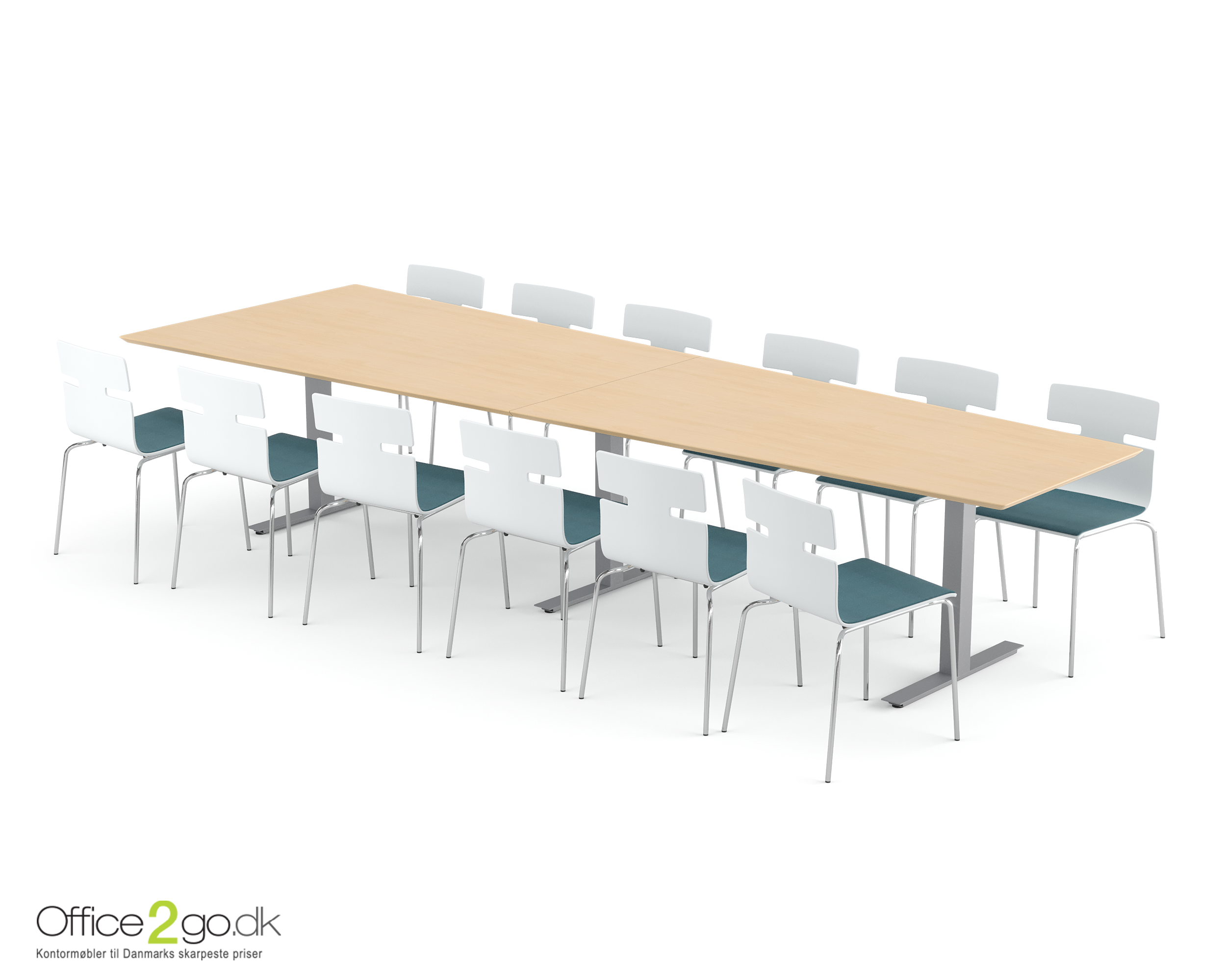 square med table 360_al_beech_002 Square Media mødebord - 12 personer - 360 cm.
