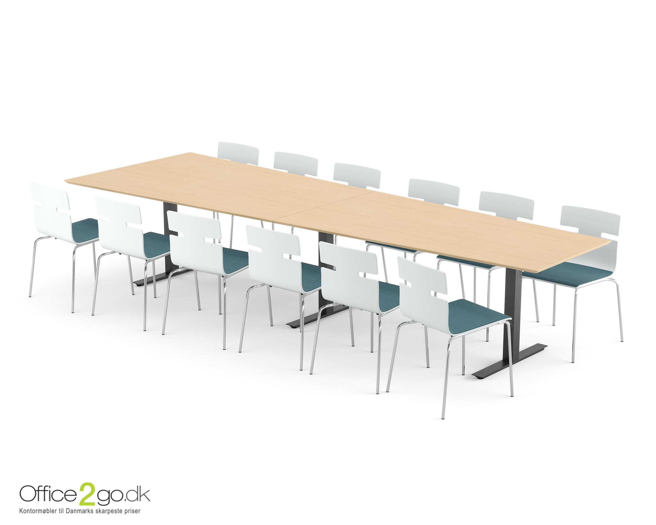 square med table 360_bl_beech_002 Square Media mødebord - 12 personer - 360 cm.