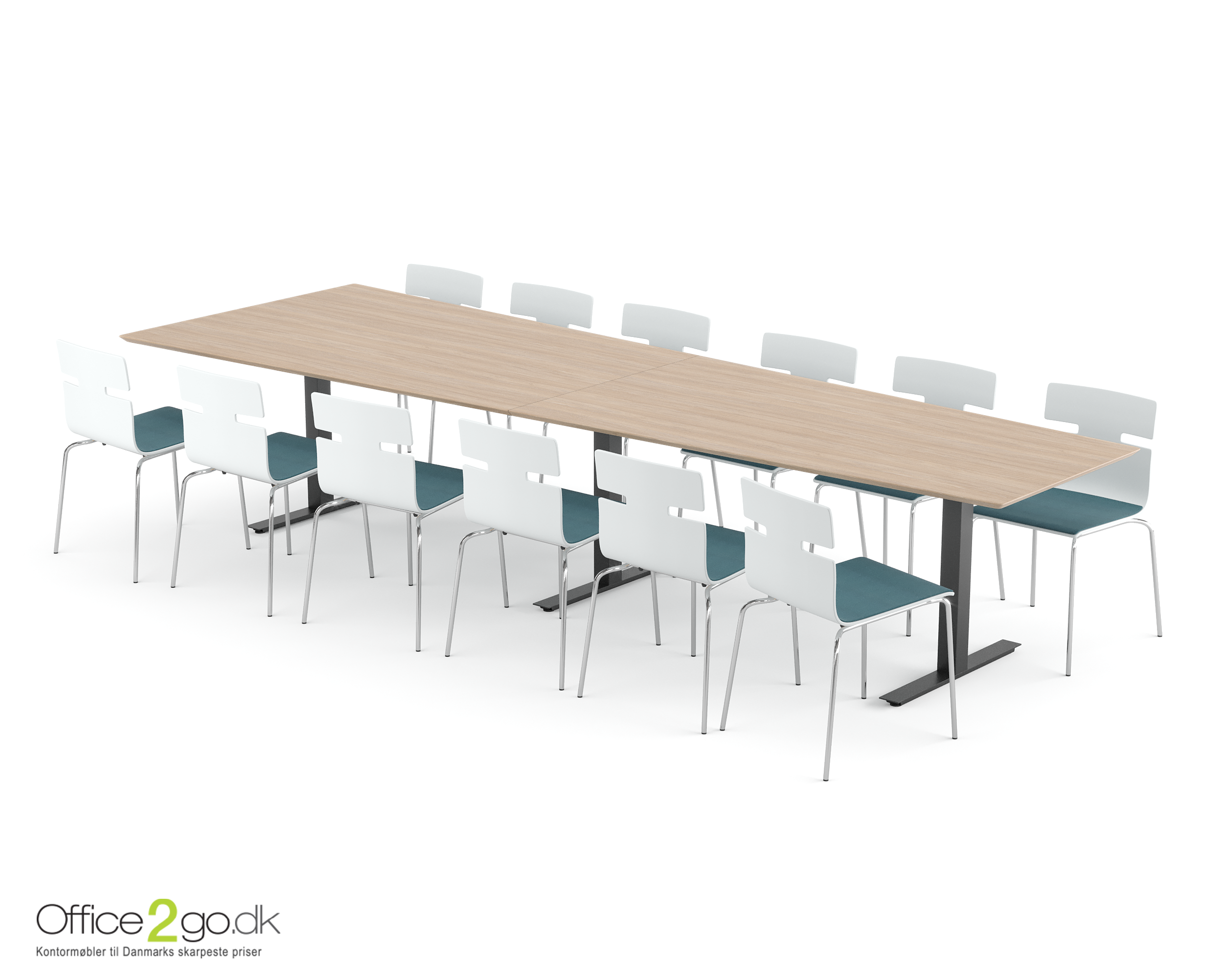 square med table 360_bl_oak_002 Square Media mødebord - 12 personer - 360 cm.