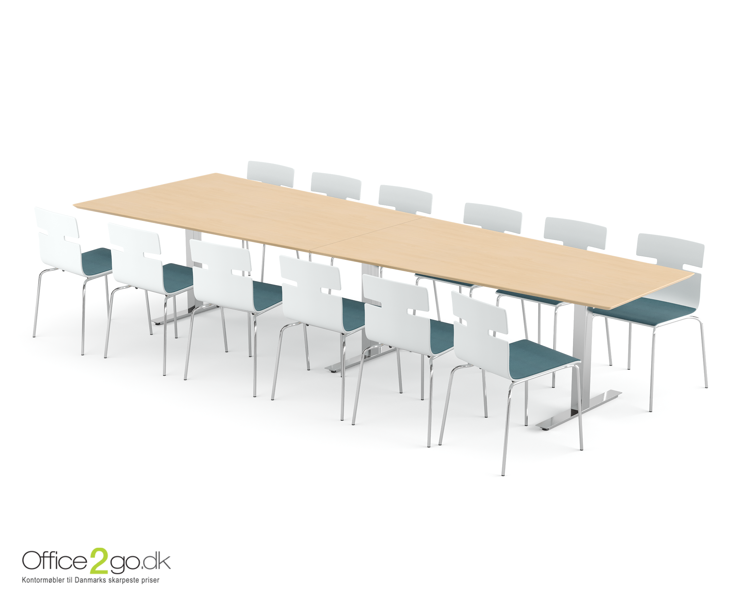 square med table 360_ch_beech_002 Square Media mødebord - 12 personer - 360 cm.