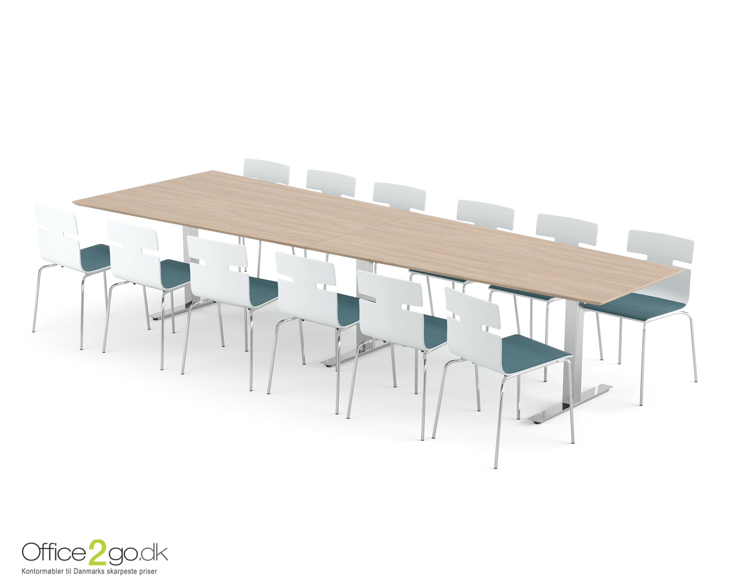 square med table 360_ch_oak_002 Square Media mødebord - 12 personer - 360 cm.