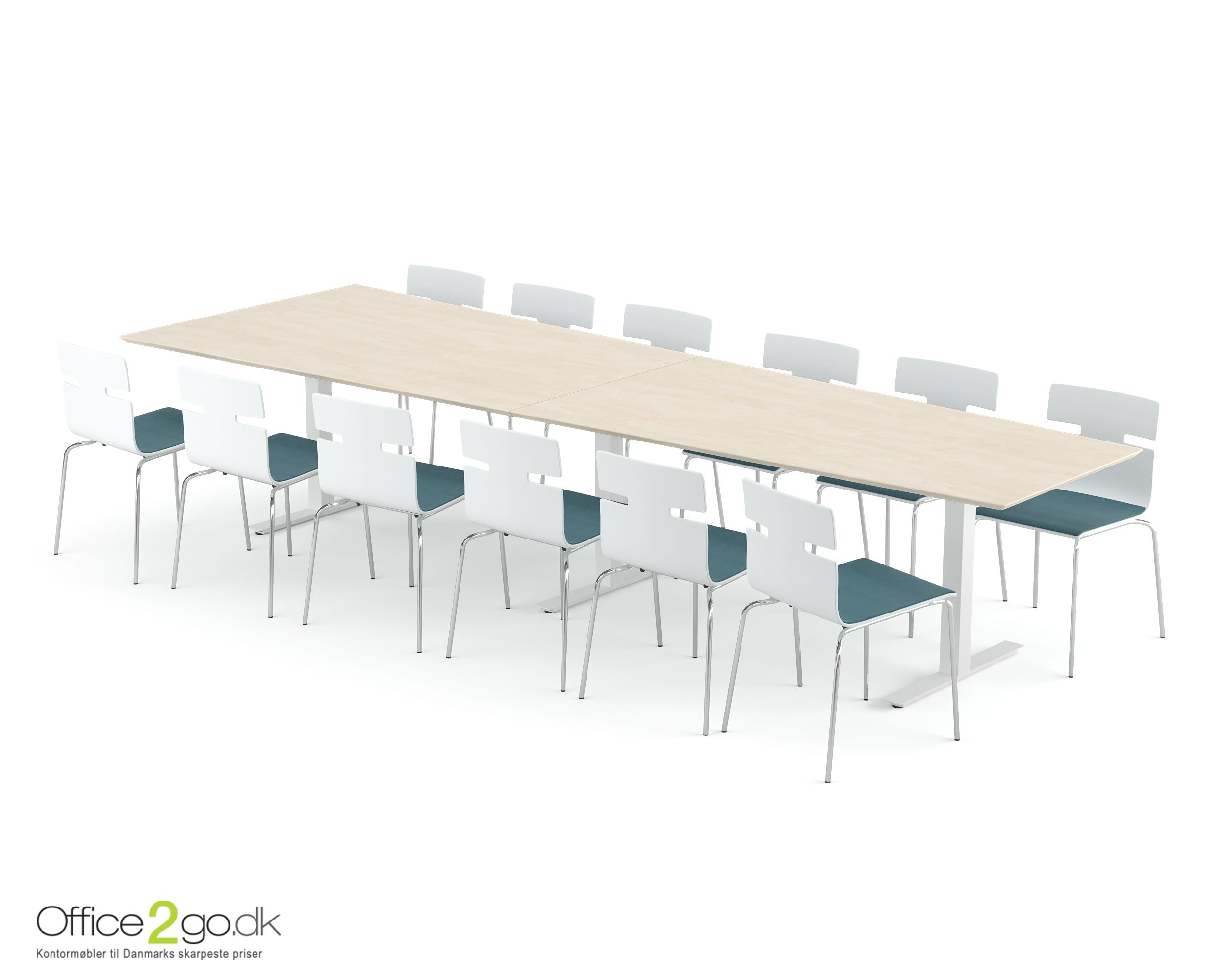 square med table 360_w_birk_002 Square Media mødebord - 12 personer - 360 cm.