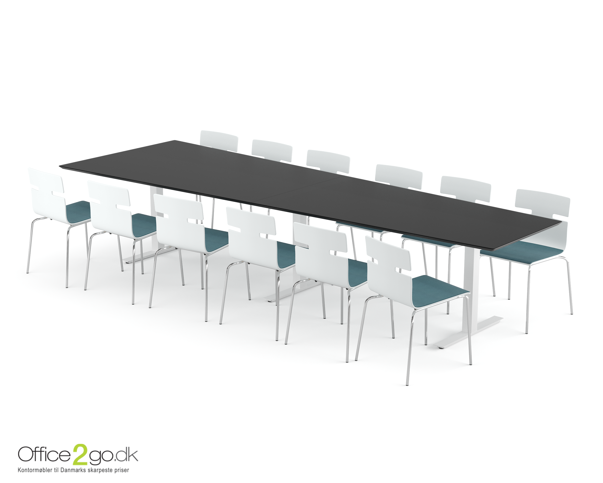 square med table 360_w_black_002 Square Media mødebord - 12 personer - 360 cm.