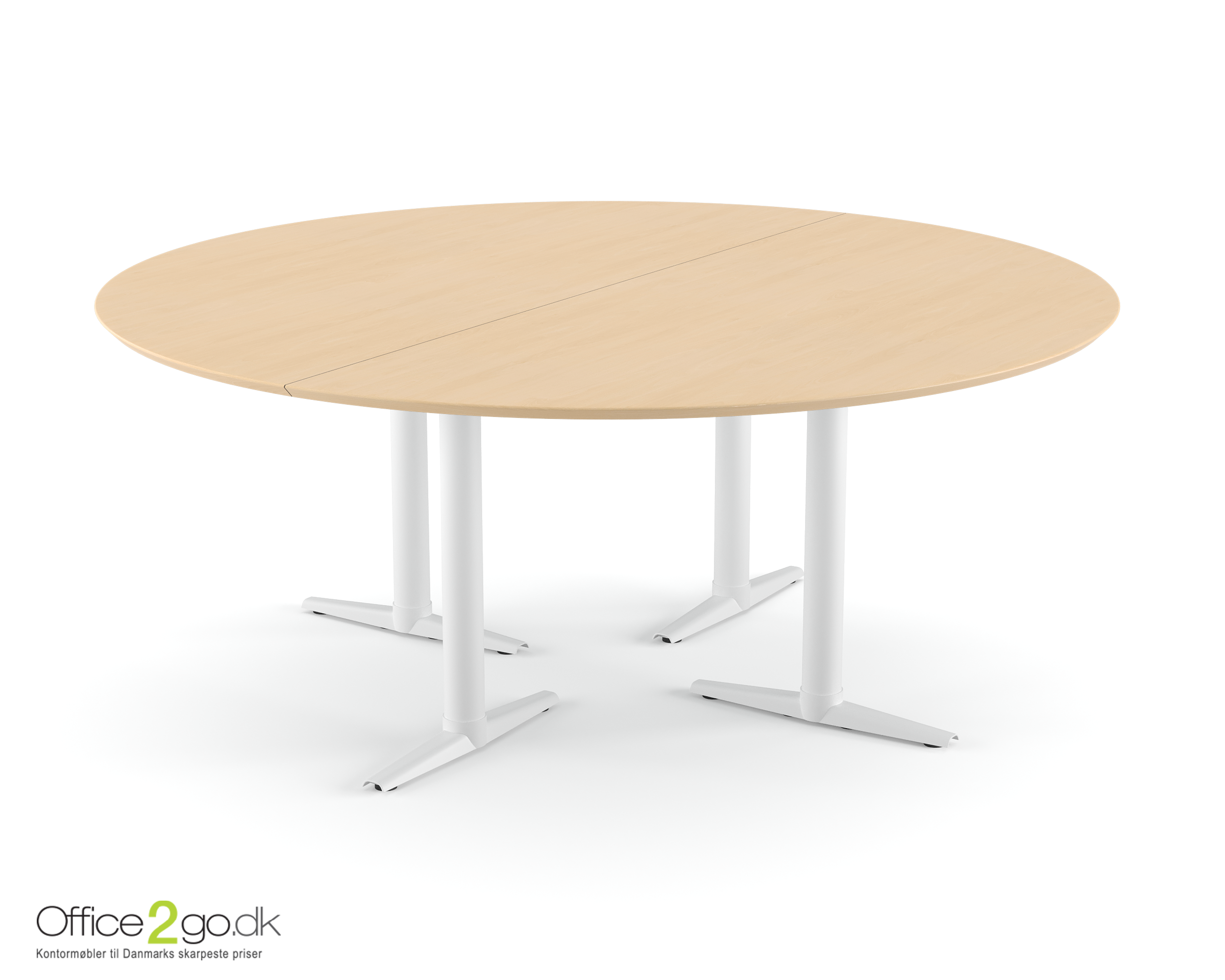 Switch mødebord - 8 personer - Ø 180 cm - Hvide ben/fødder