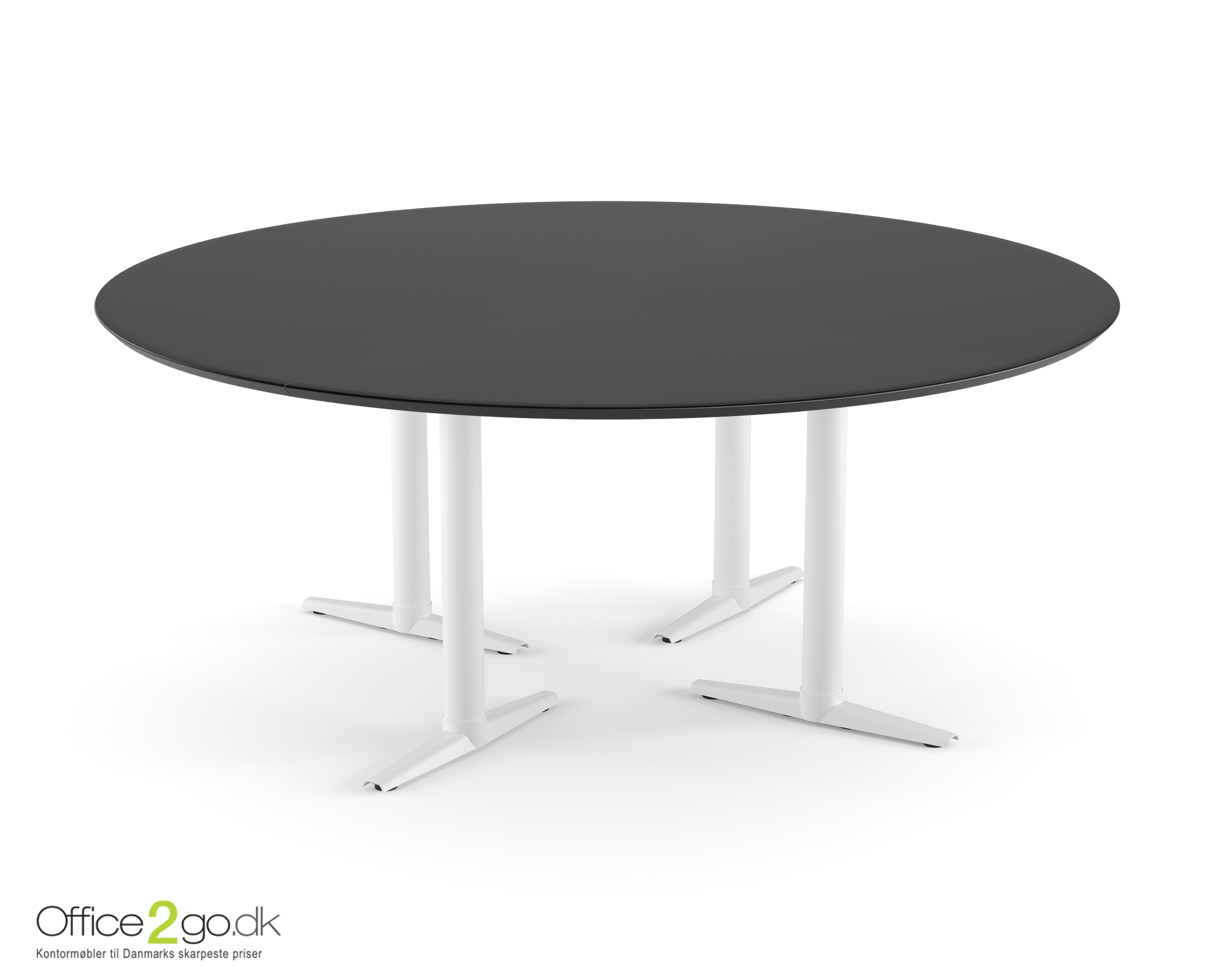 Switch mødebord - 8 personer - Ø 180 cm - Hvide ben/fødder