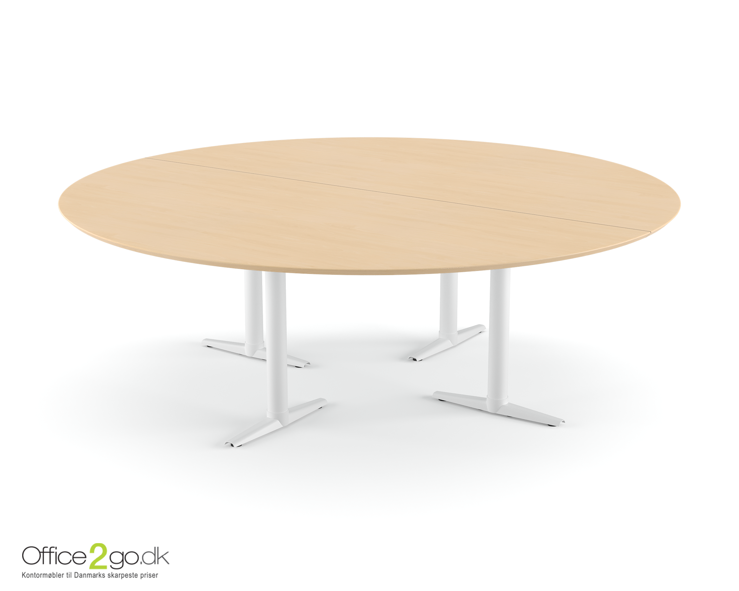 Switch mødebord - 11 personer - Ø 220 cm - Hvide ben/fødder