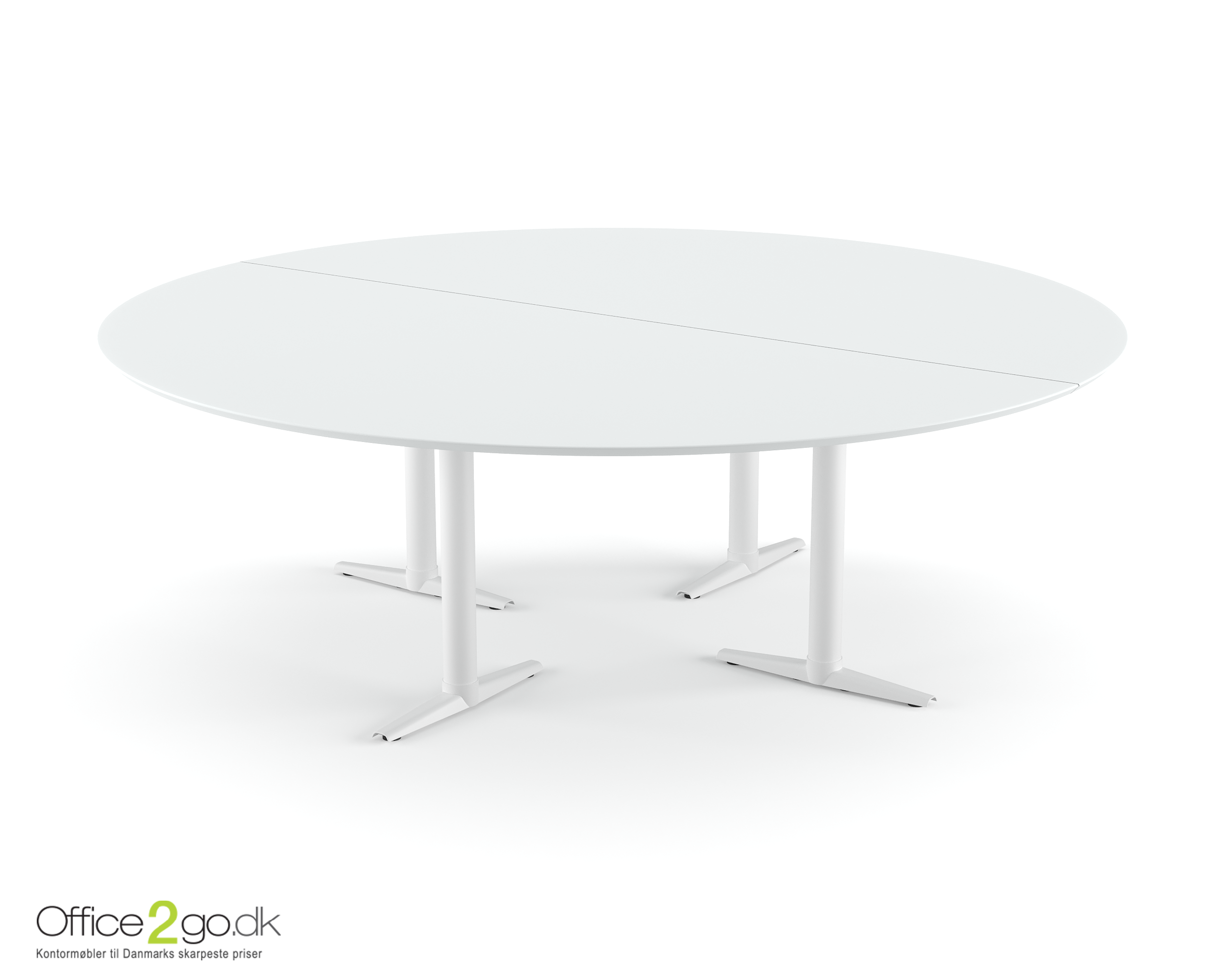 Switch mødebord - 11 personer - Ø 220 cm - Hvide ben/fødder
