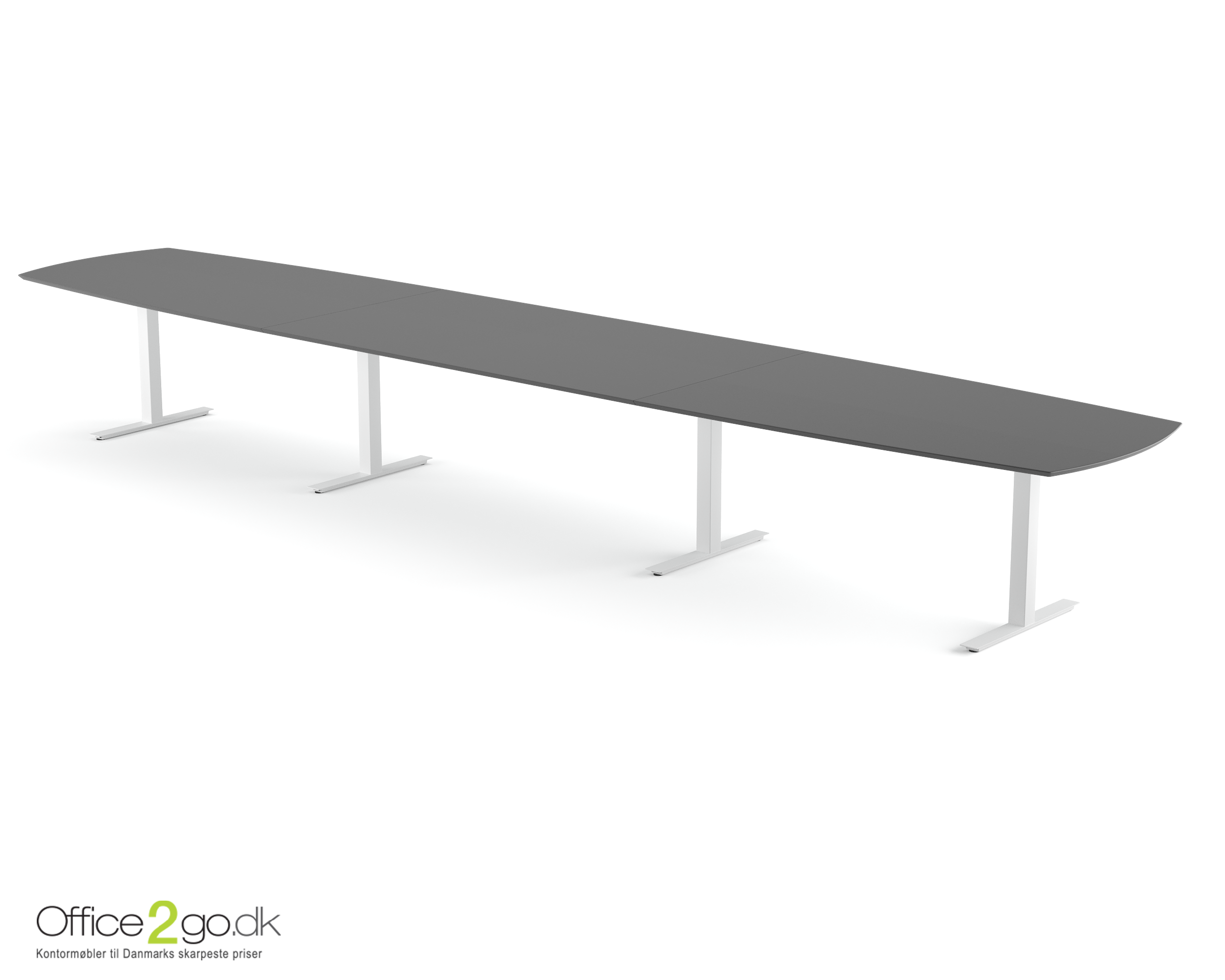 Square mødebord (tøndeformet bordplade) - 560 cm - Krom