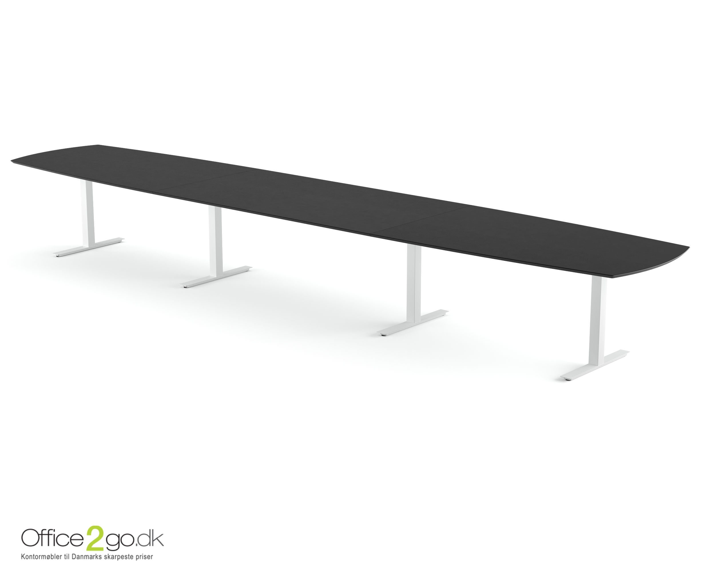 Square mødebord (tøndeformet bordplade) - 560 cm - Krom