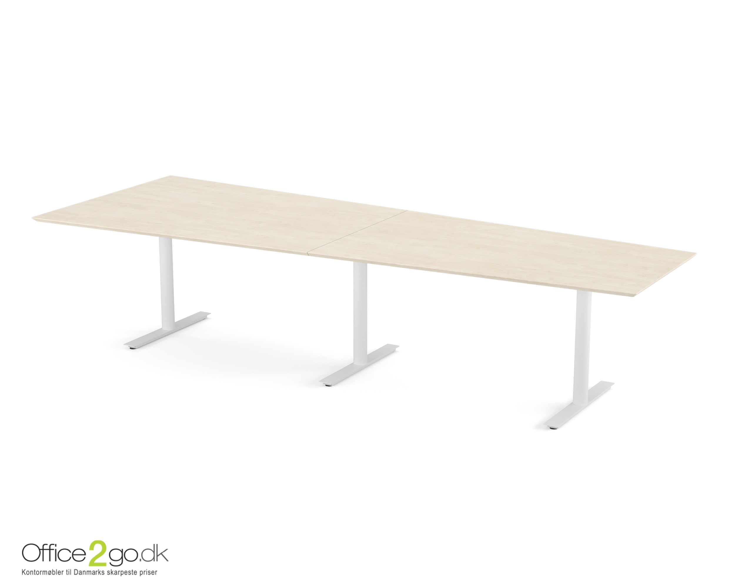 Inline Media mødebord - 10 personer - 320 cm. - Hvidt