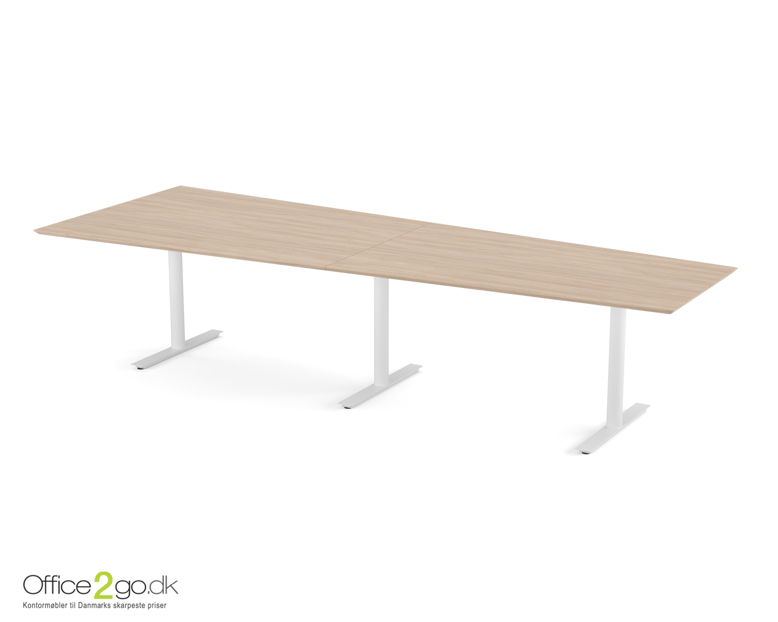 Inline Media mødebord - 10 personer - 320 cm. - Hvidt