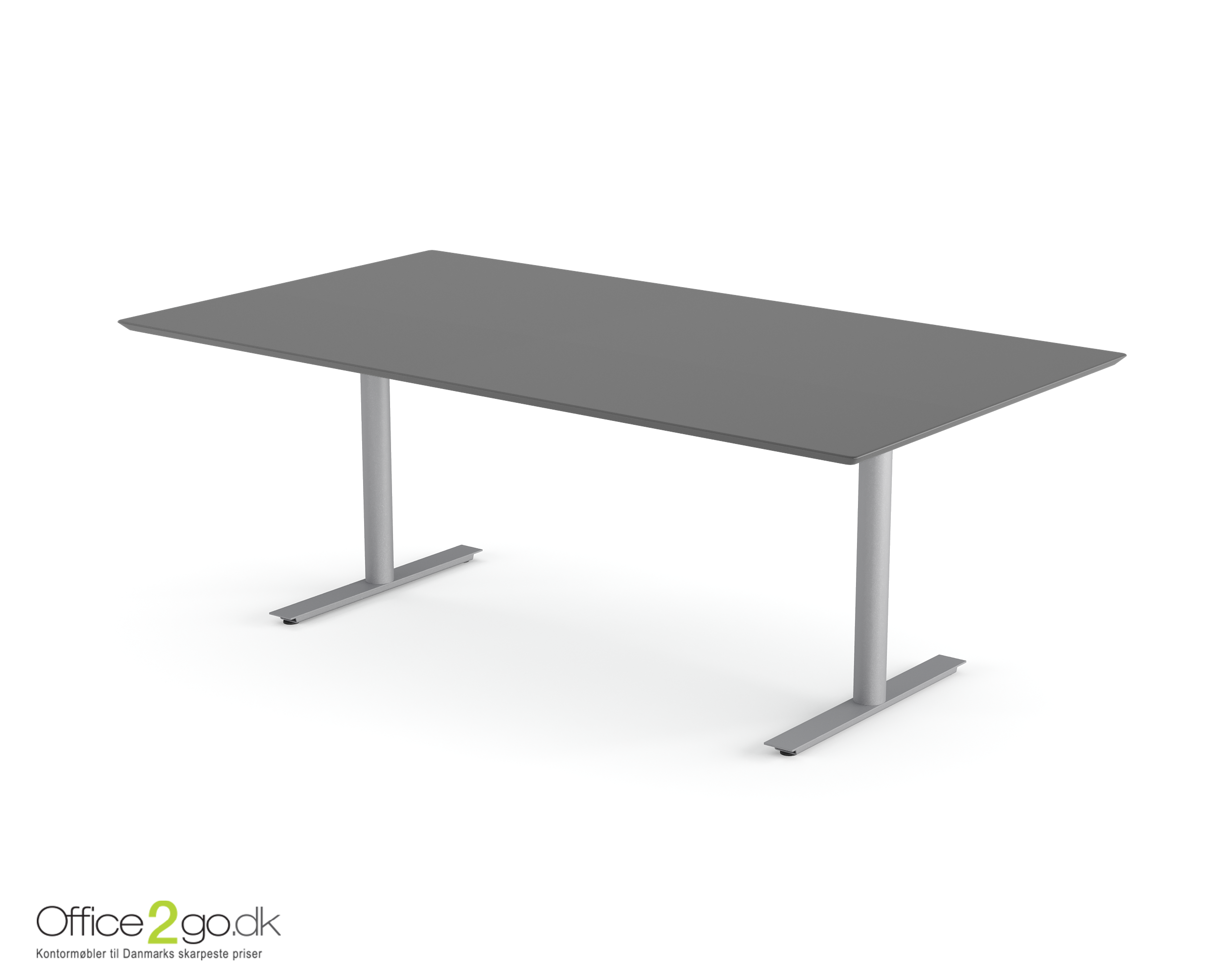 Inline mødebord (rektangulær bordplade) - 160 cm - Gråt