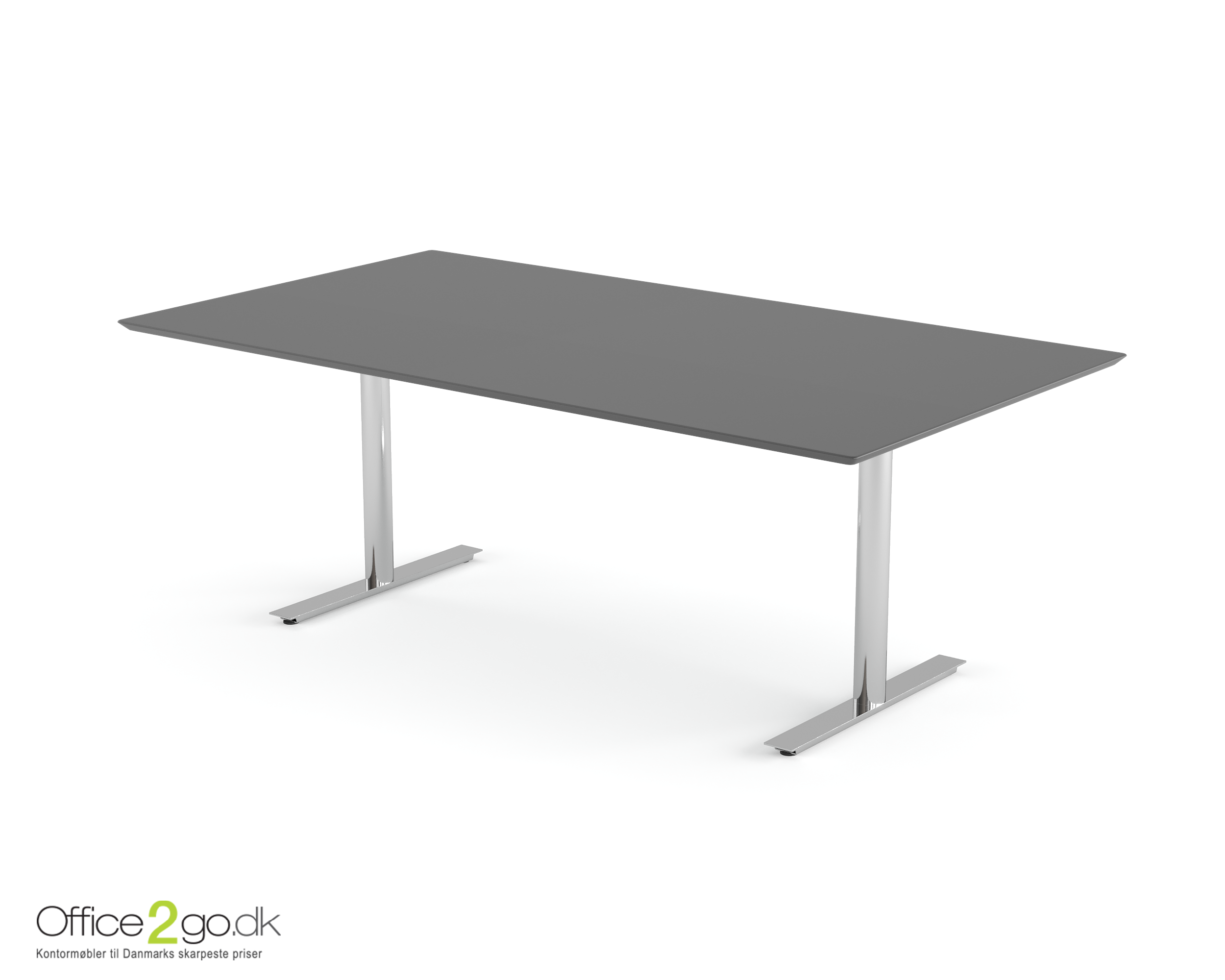 Inline mødebord (rektangulær bordplade) - 160 cm - Krom